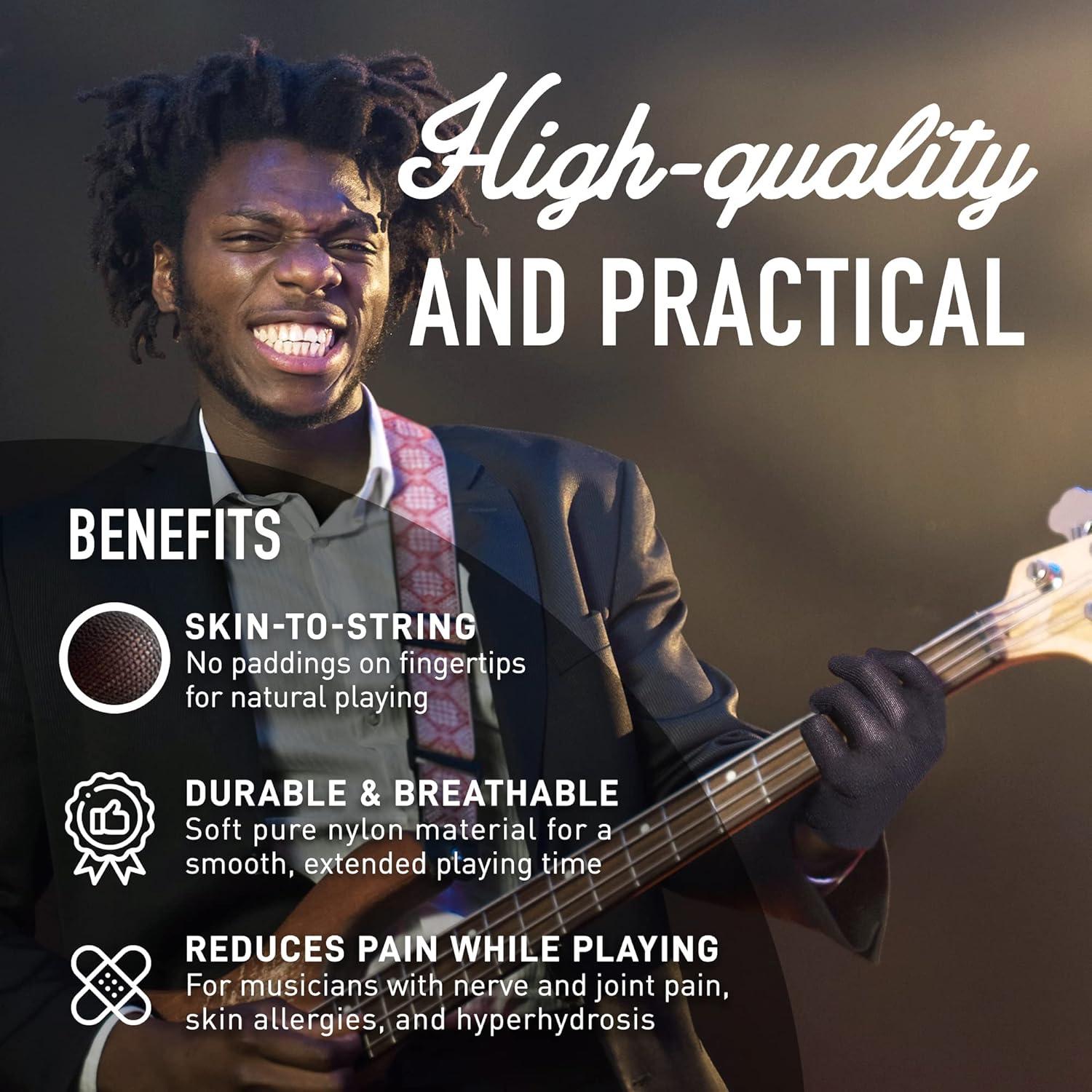 Guante de Práctica para Músicos - Nylon Negro XX-Pequeño