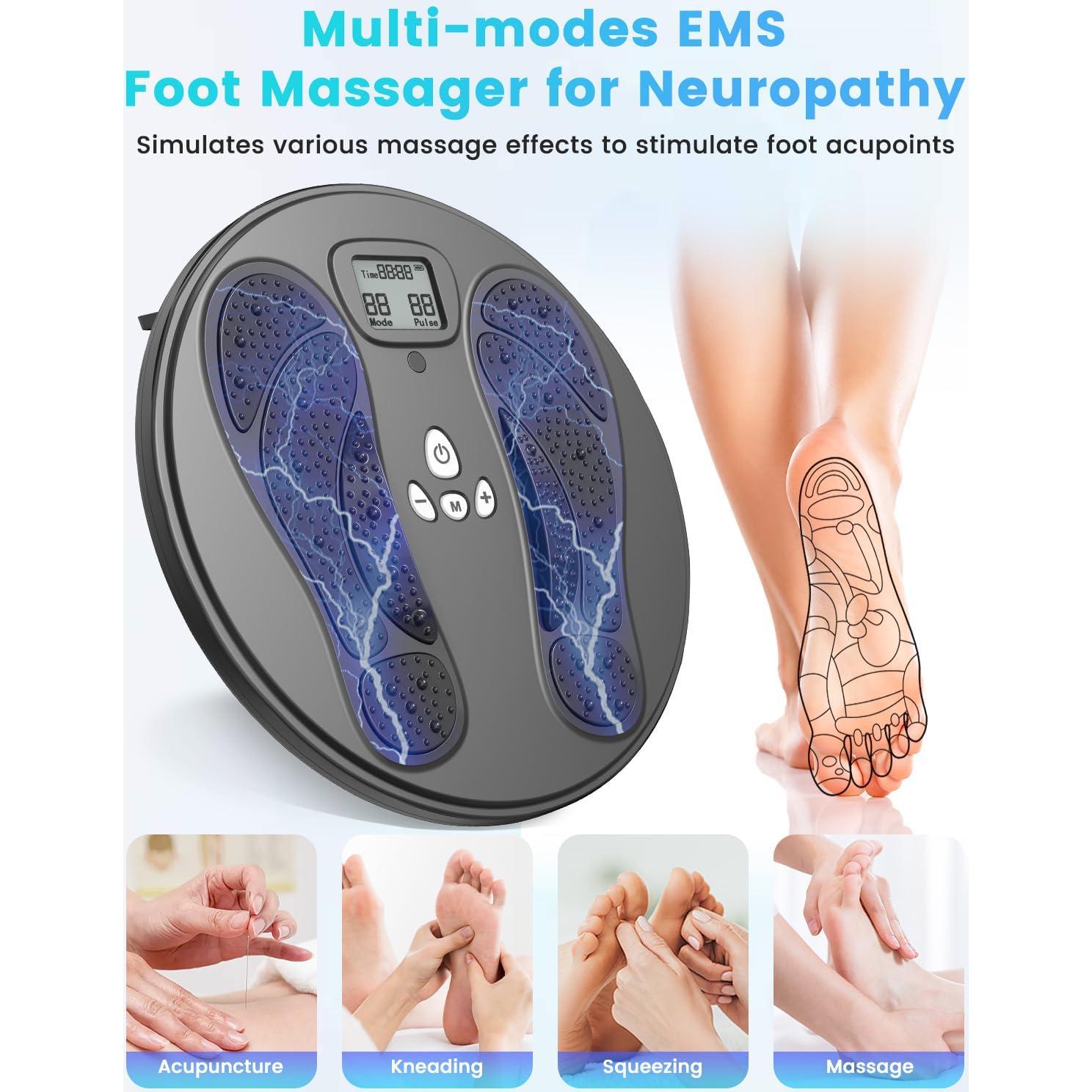 Masajeador de pies EMS Uoboo AST-300W, 10 modos, 50 intensidades