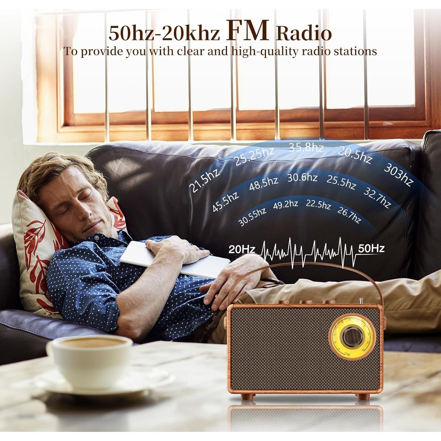 Altavoz Retro Bluetooth FREEFISH AS23 con Radio FM 15W