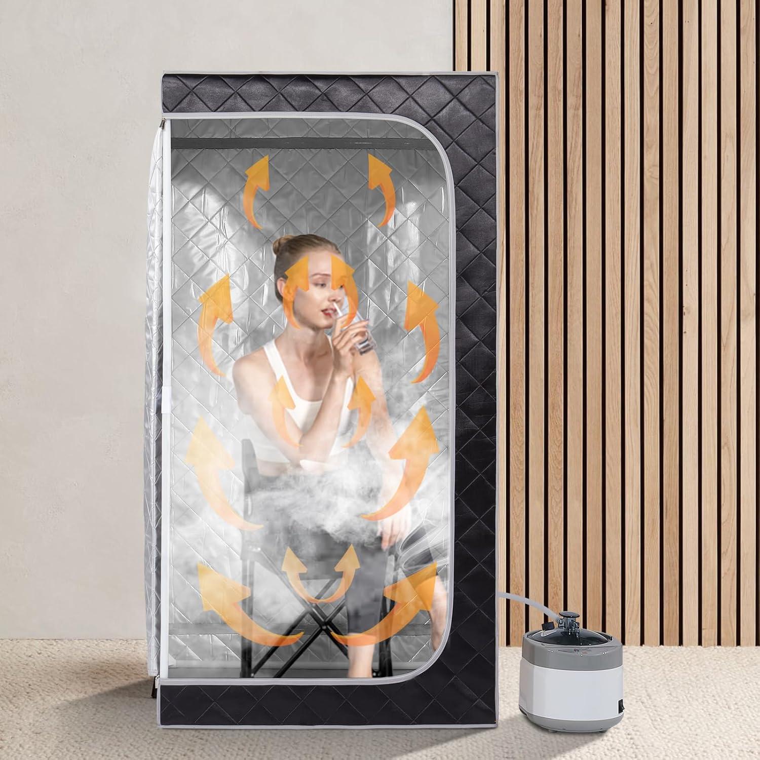 Sauna Portátil Smartmak 1500W con Baño de Hielo y Vaporera 4L