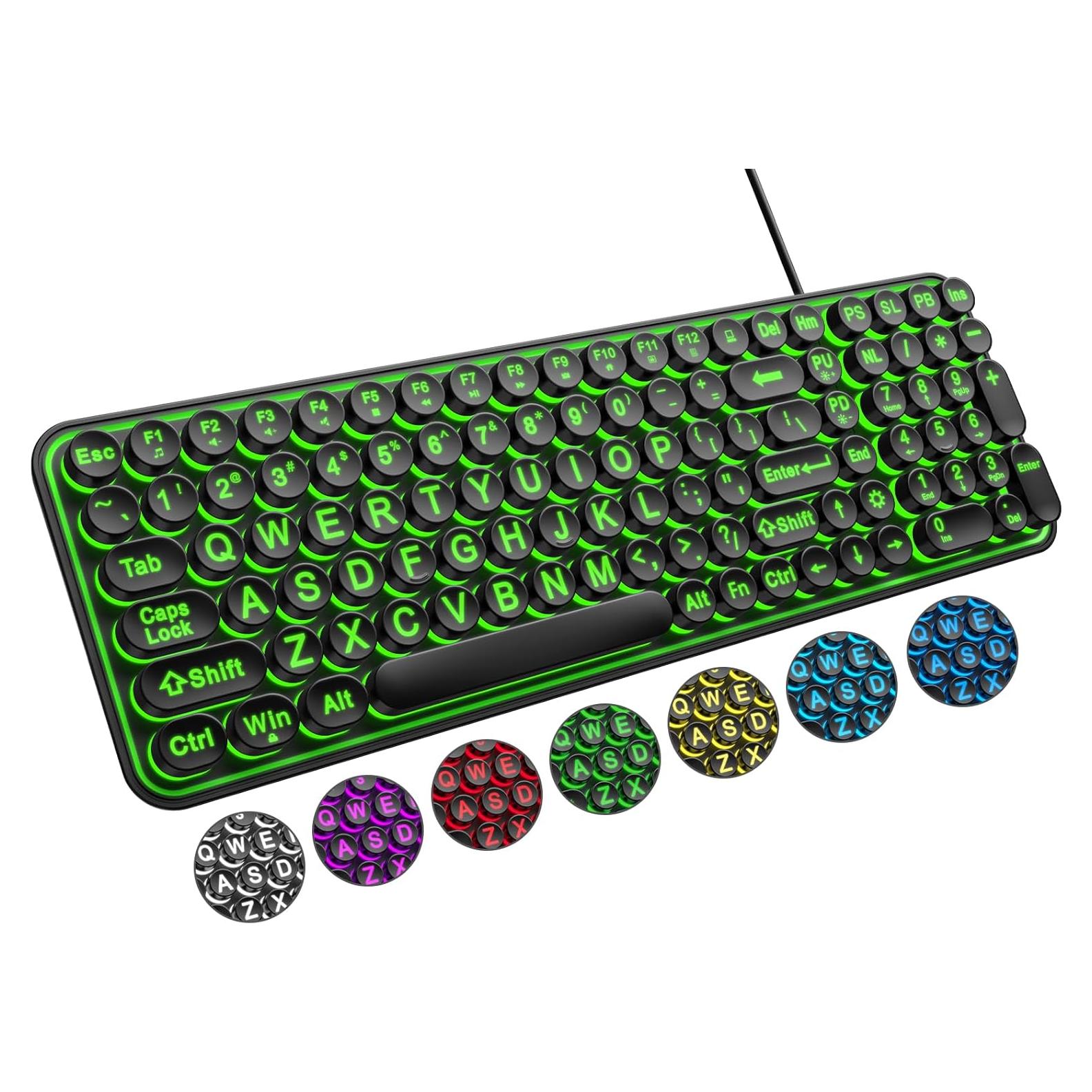Teclado Retroiluminado USB DEYING LPK66 con Teclas Grandes
