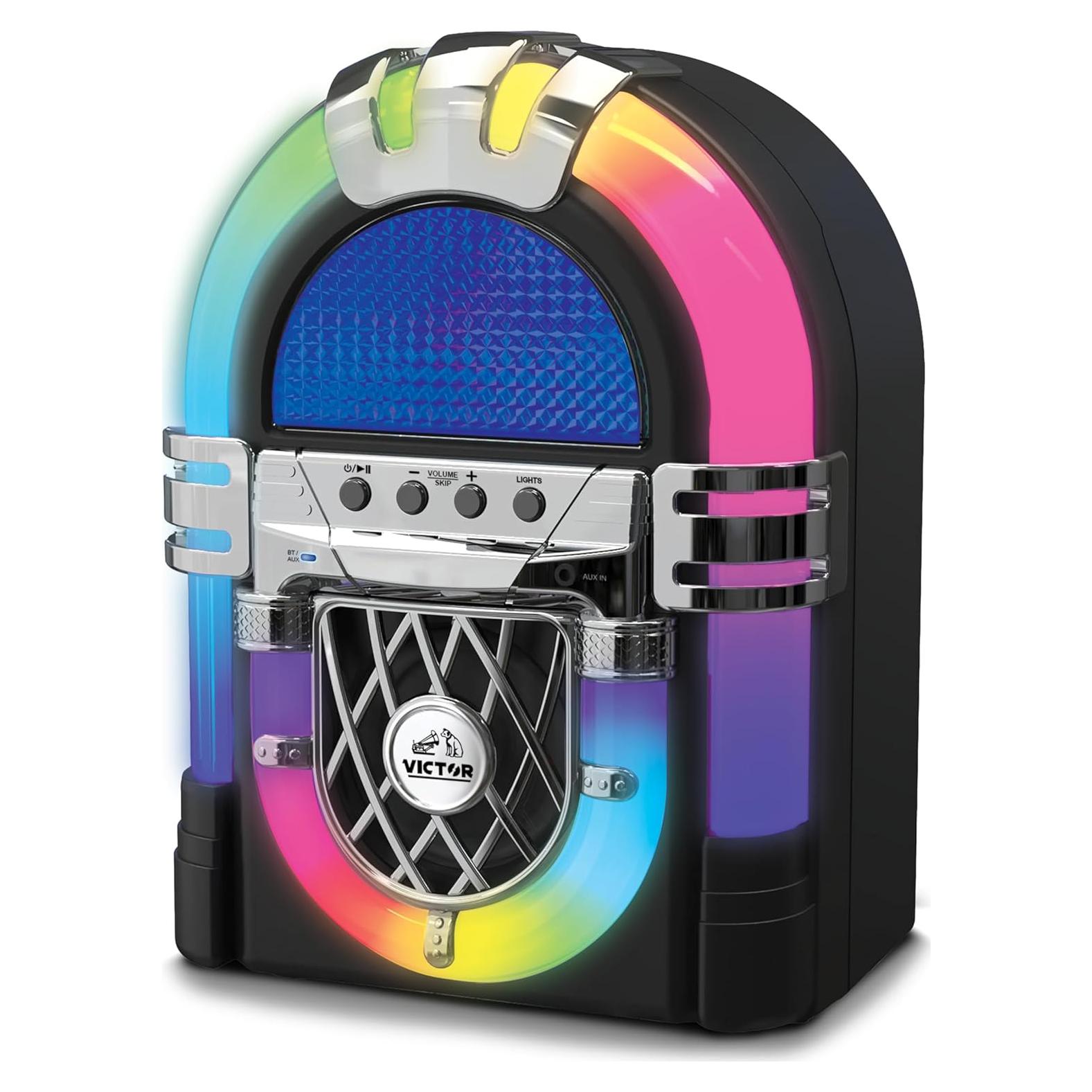 Mini Jukebox Bluetooth VICTOR VDTJ-1000 con LED y Batería