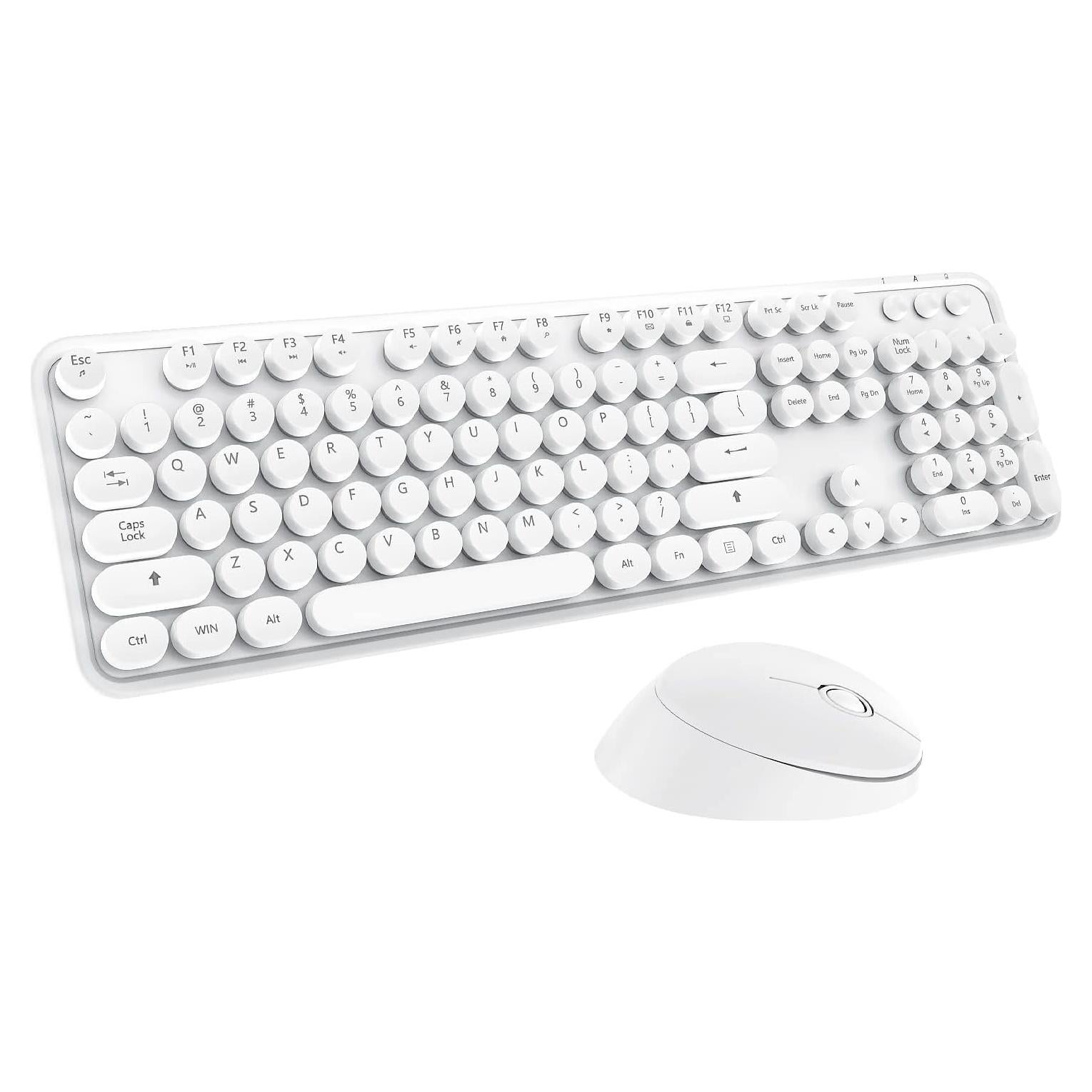 Combo Teclado y Ratón Inalámbrico LETTON Blanco 104 Teclas