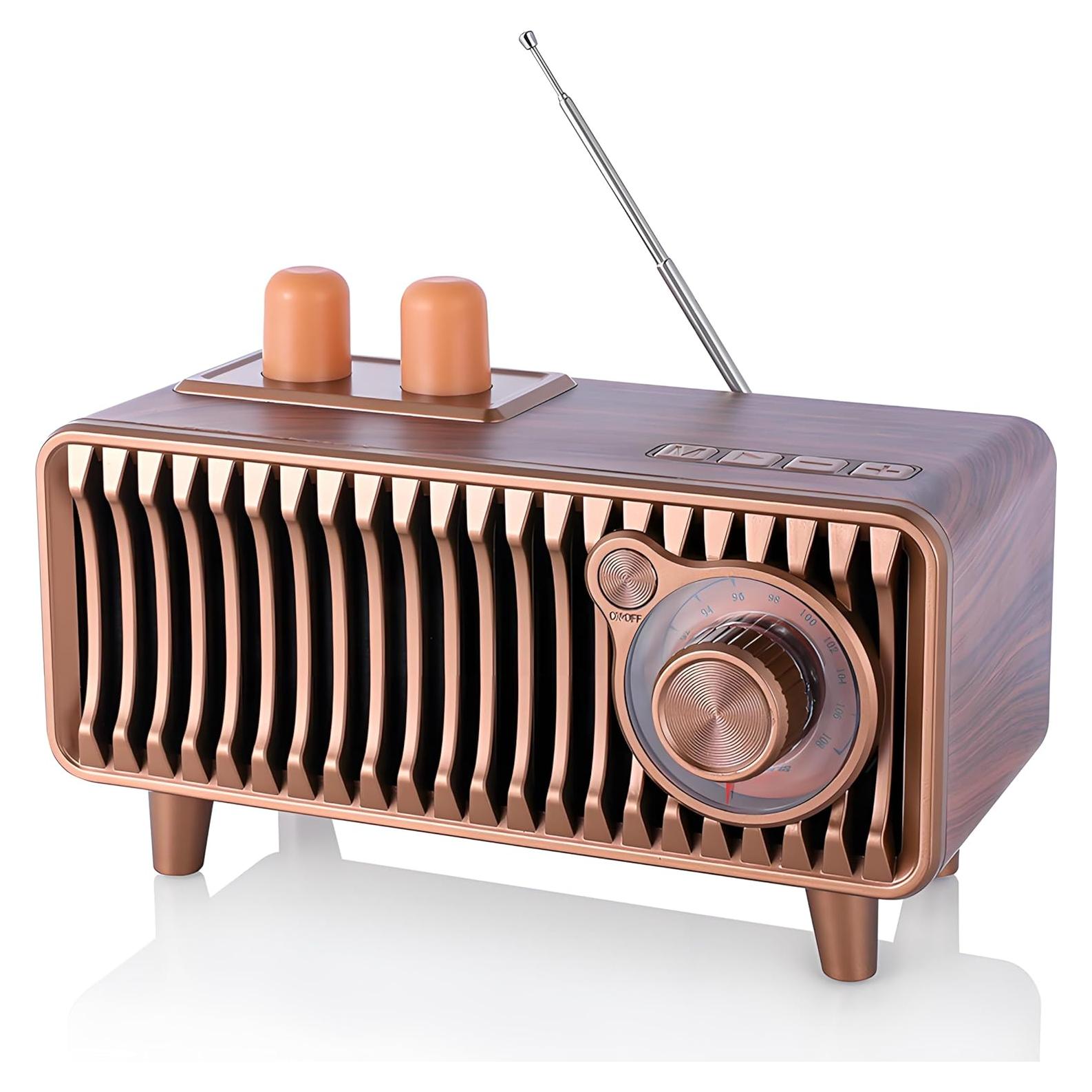 Altavoz Bluetooth Retro CYBORIS T7 Madera Nogal 20W