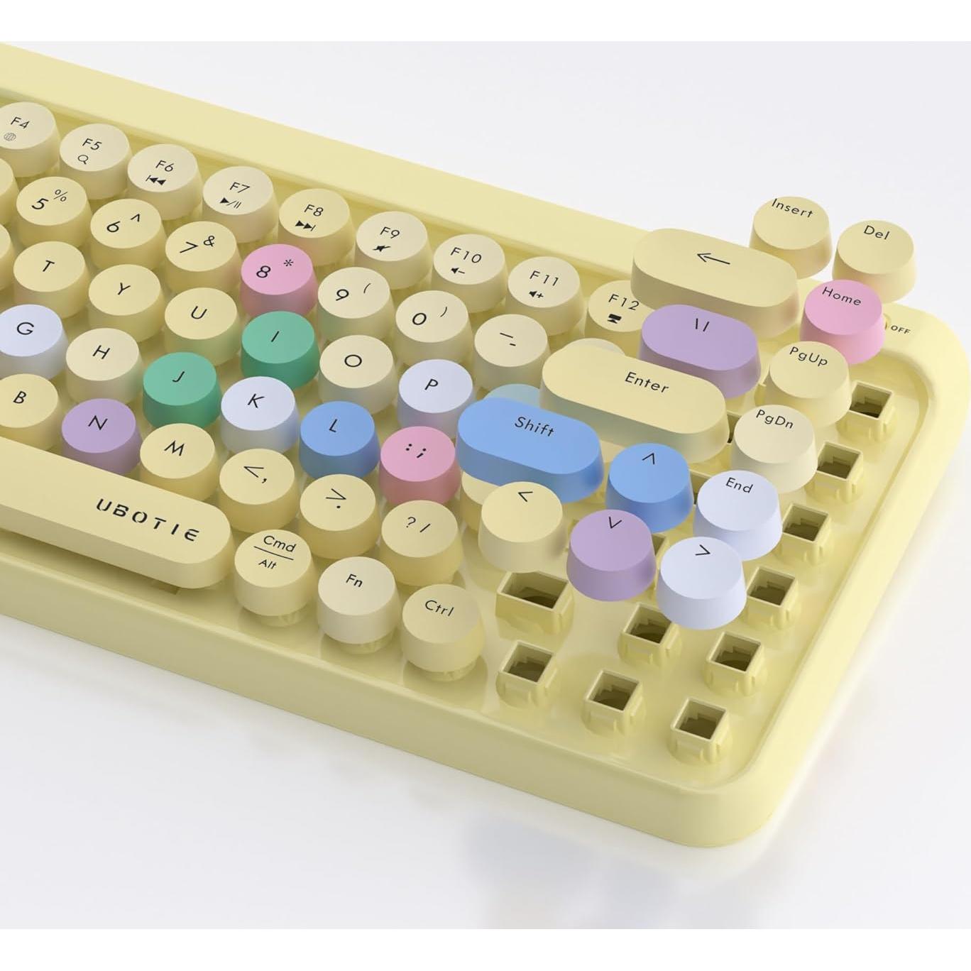 Teclado Bluetooth Retro KKT SK-621BT Colorido 84 Teclas