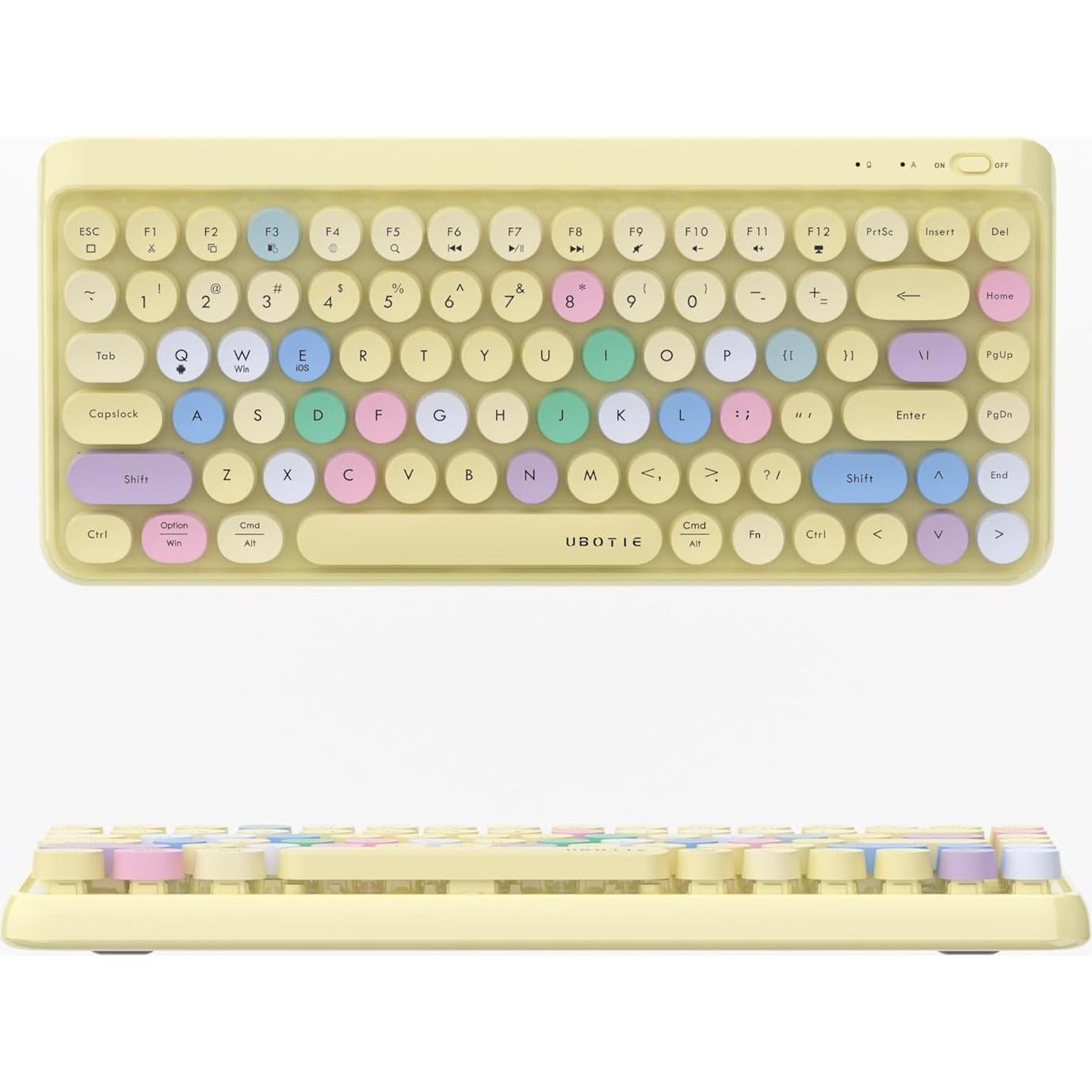 Teclado Bluetooth Retro KKT SK-621BT Colorido 84 Teclas