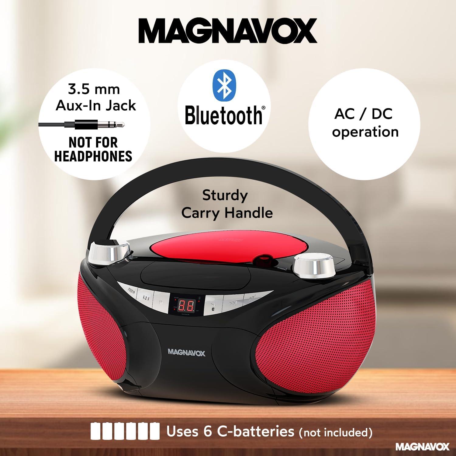 Reproductor de CD Magnavox MD6949 Portátil Bluetooth Negro