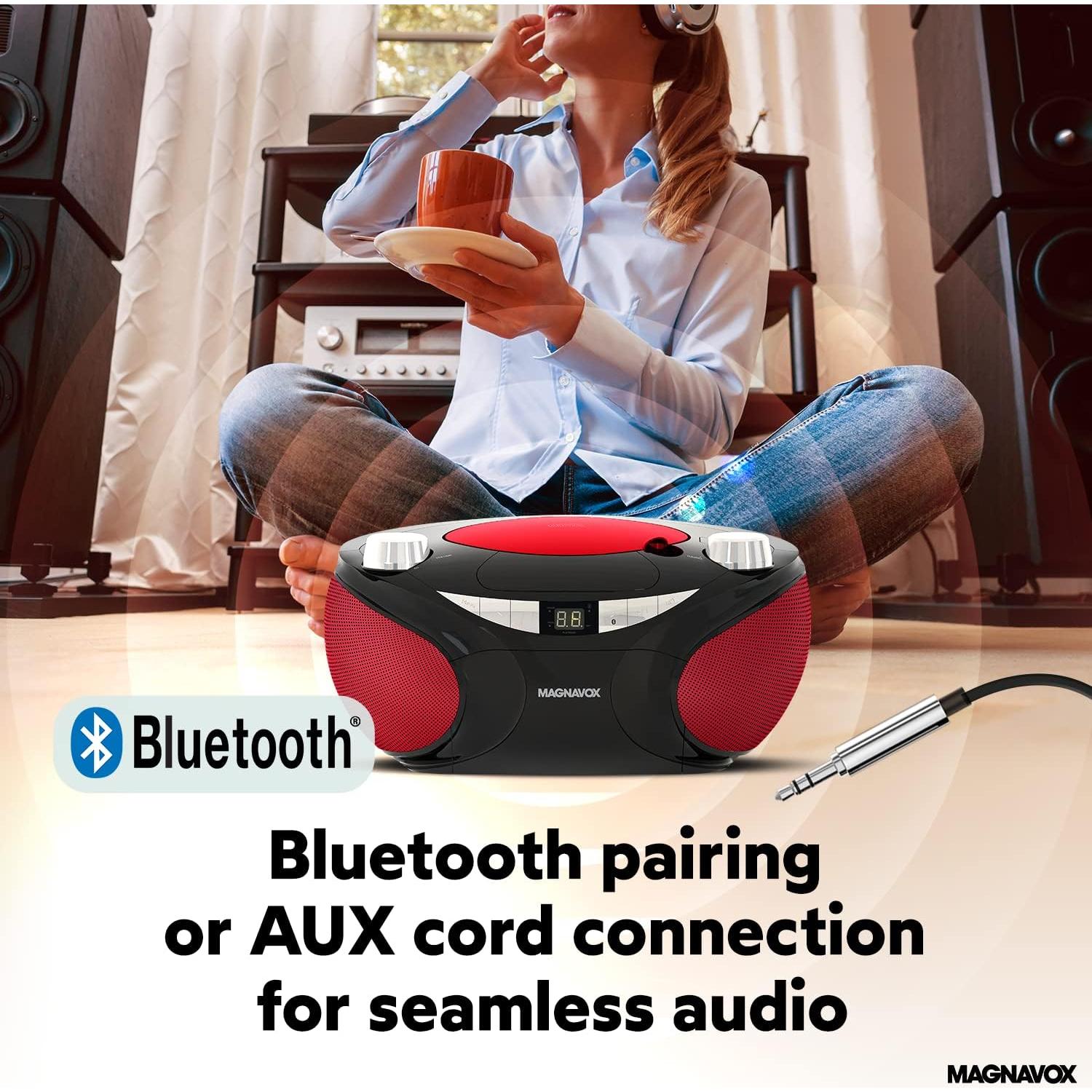 Reproductor de CD Magnavox MD6949 Portátil Bluetooth Negro