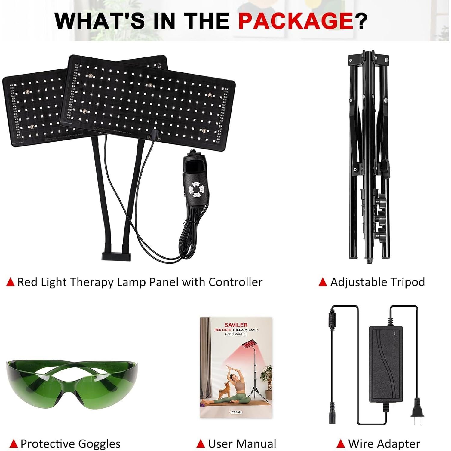 Lámpara de Terapia de Luz Roja SAVILER Doble Cabezal 660nm