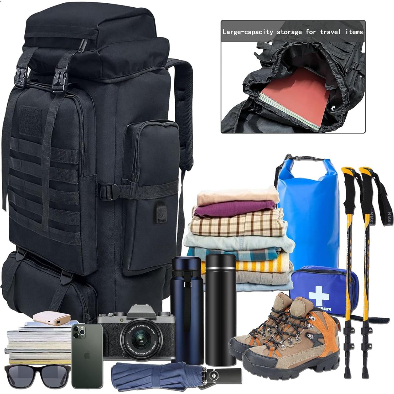 Mochila táctica Ogetok 80L impermeable para camping