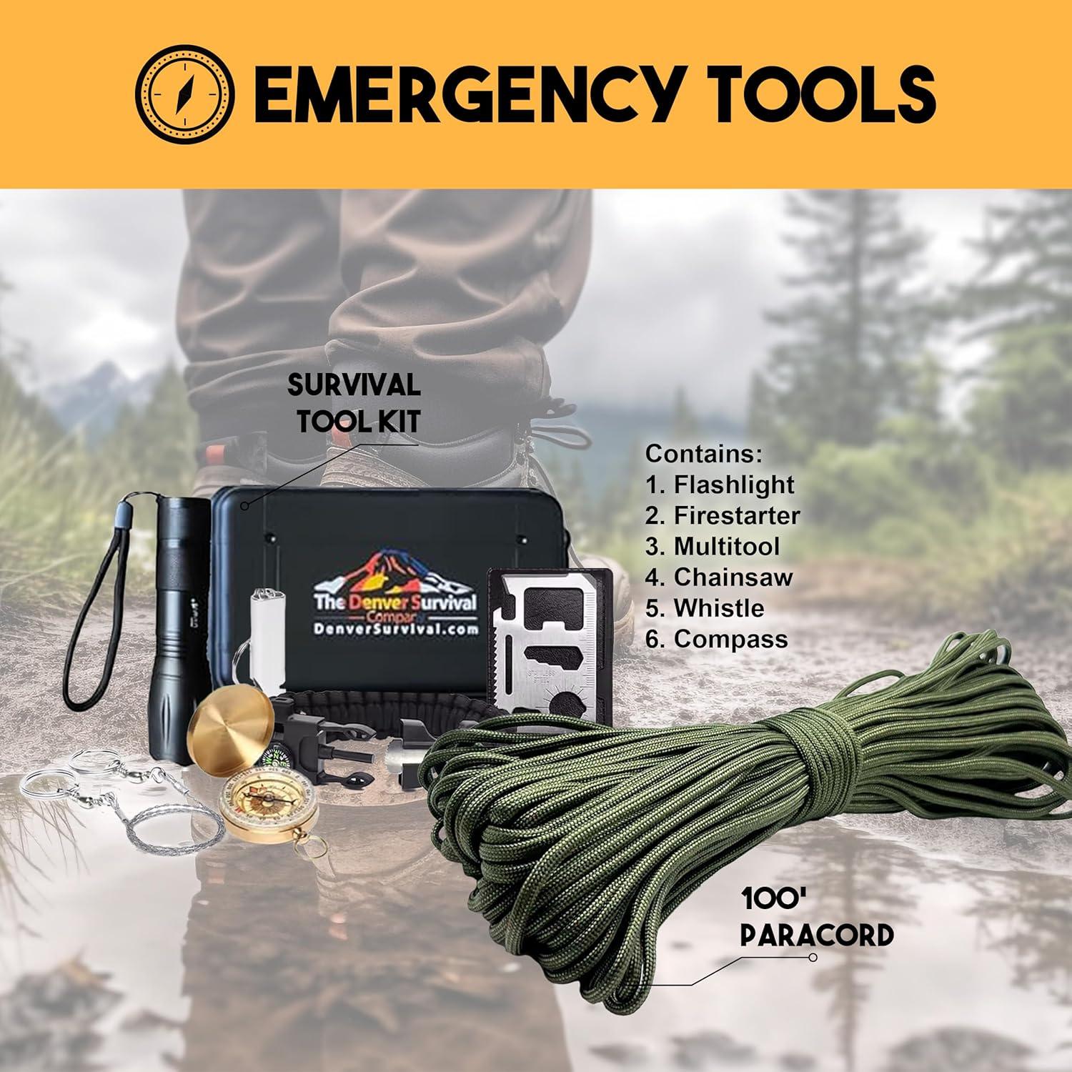 Denver: Premium 72 Hour Survival Backpack with Supplies - 2024 Model Bug Out Bag Backpack - Upgraded Go Bag Emergency Backpack w/Complete Tactical Survival Kit - Bug Out Bag Survival Kit for 2 Person