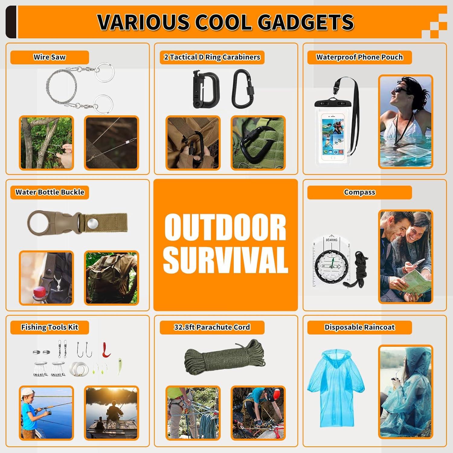 Kit de Supervivencia Uhoolly 252 Piezas para Emergencias