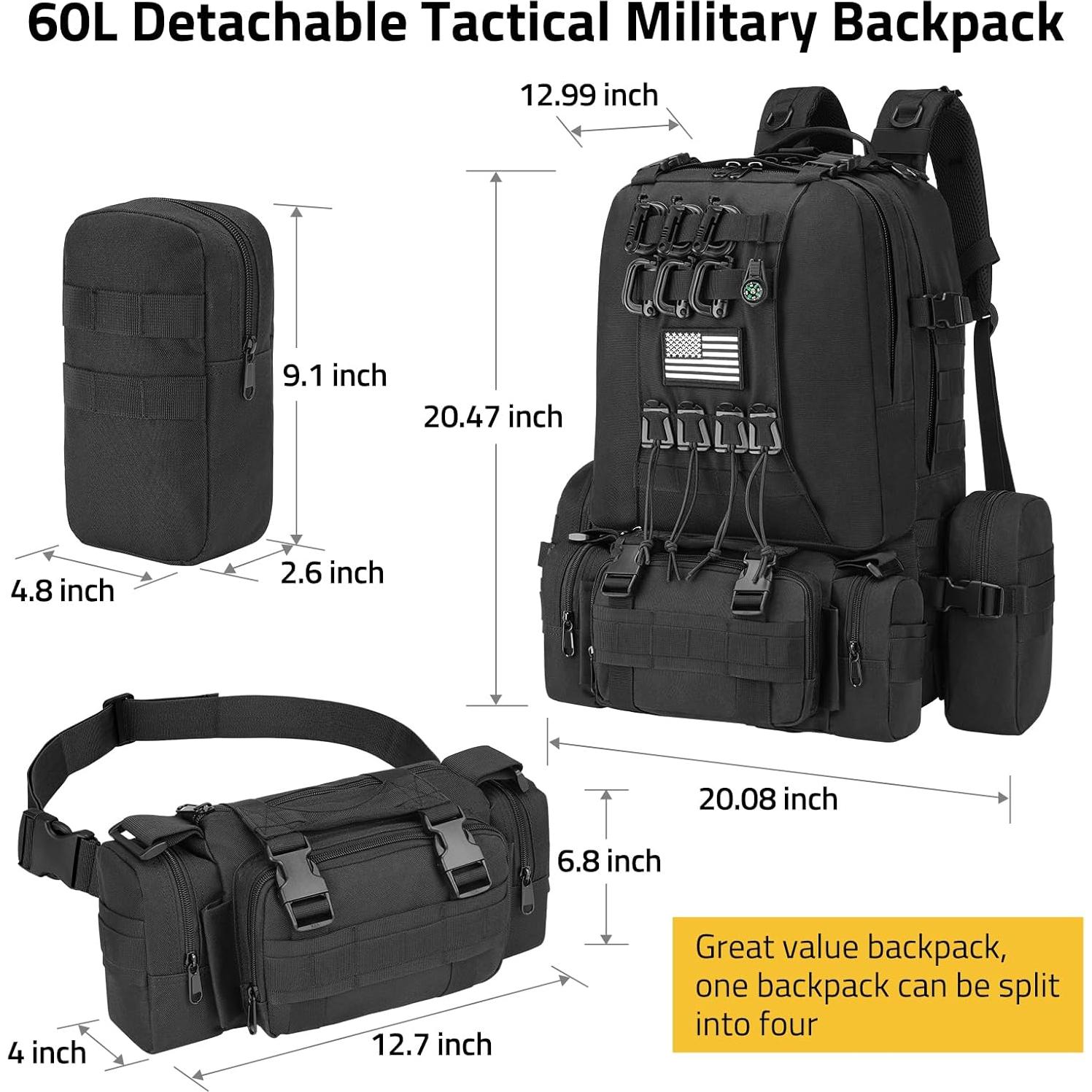 Mochila Táctica CVLIFE 60L Militar para Senderismo y Camping