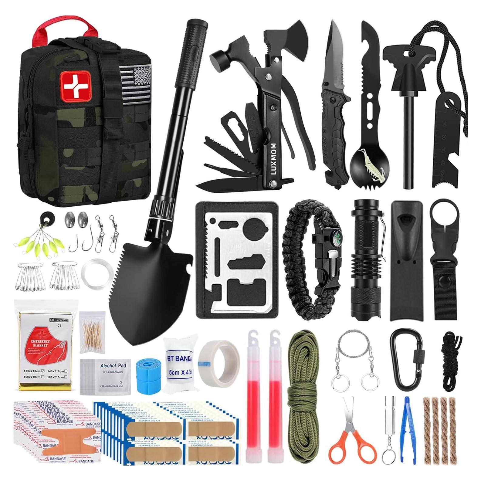 Kit de Supervivencia LUXMOM 142 Piezas con Primeros Auxilios