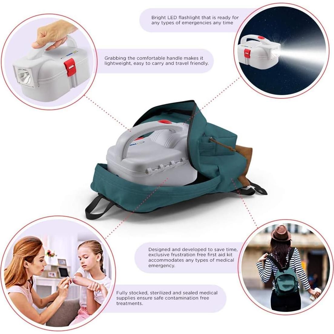 Kit de Emergencia Primacare KB-9005 con Linterna 52 Piezas