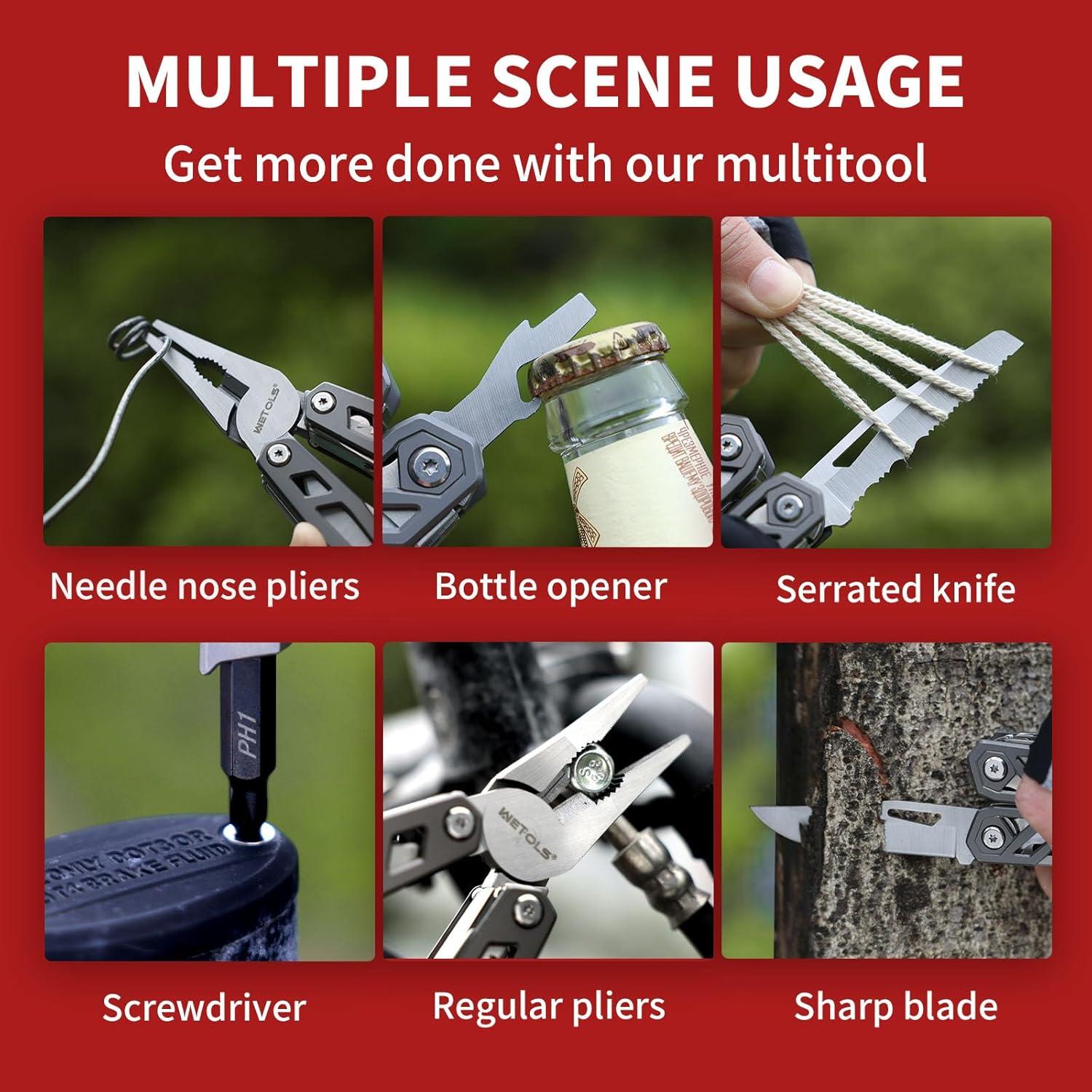 Multiherramienta WETOLS 21 en 1 con Funda EDC Gris