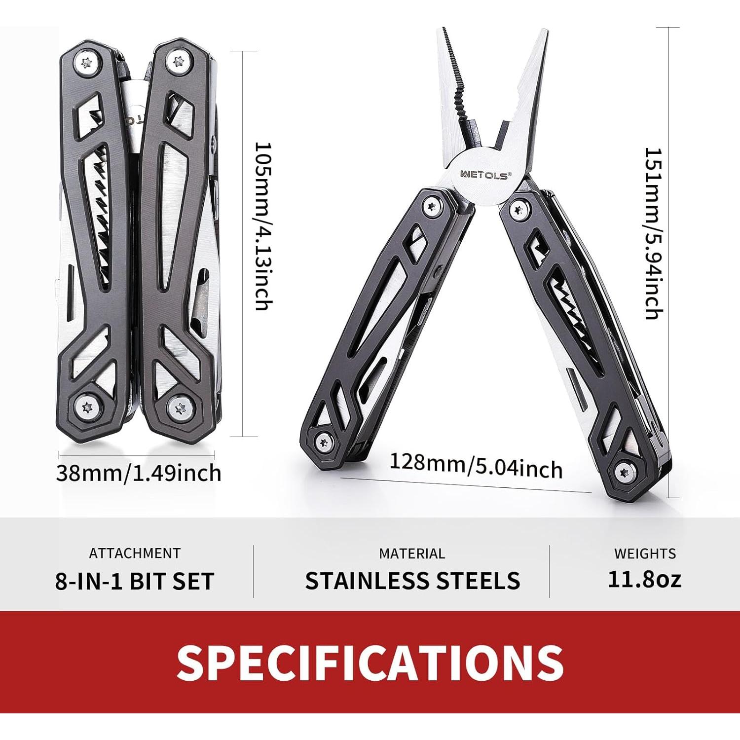 Multiherramienta WETOLS 21 en 1 con Funda EDC Gris