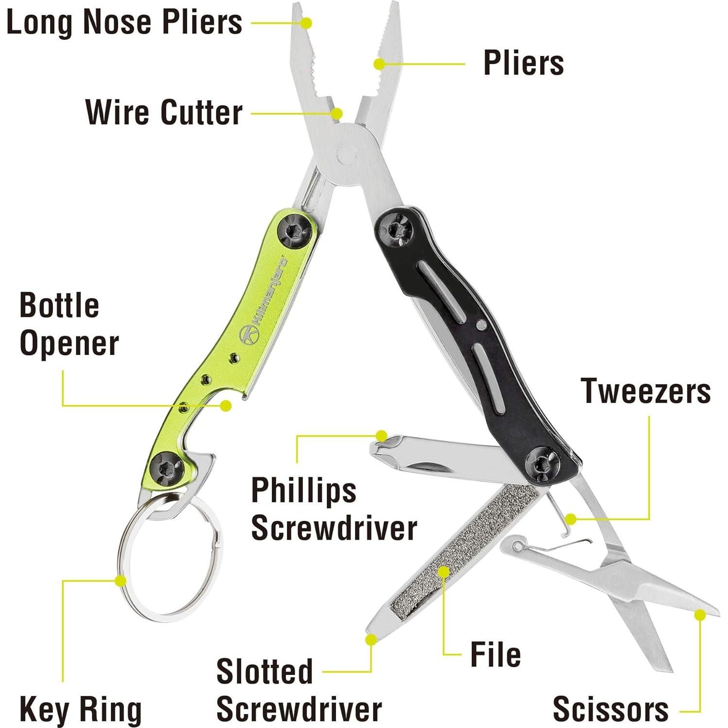 Multi-Herramienta Kilimanjaro KJ910055-BRK 9 en 1 Verde/Negro