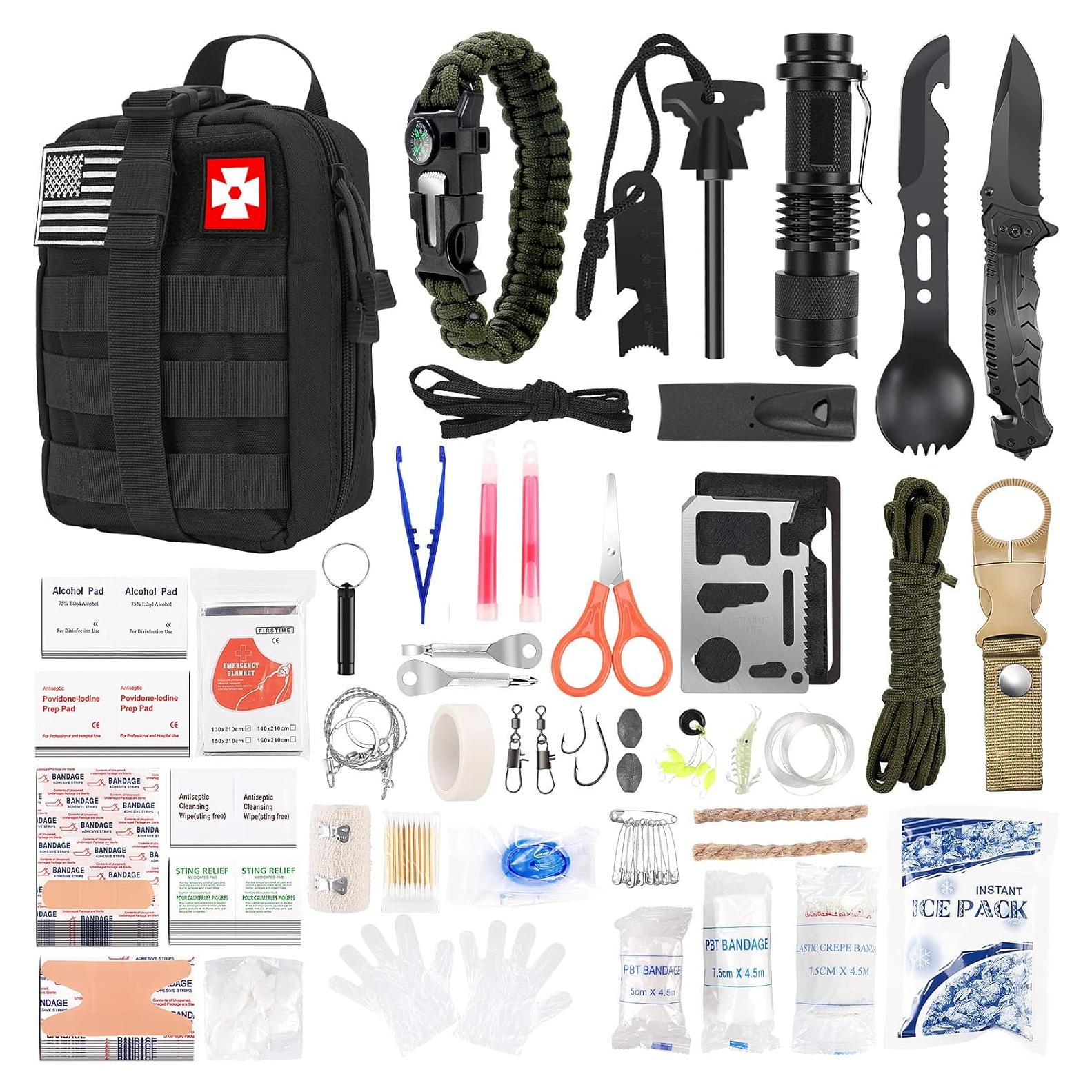 Kit de Supervivencia 210 Piezas Kleclcw para Camping