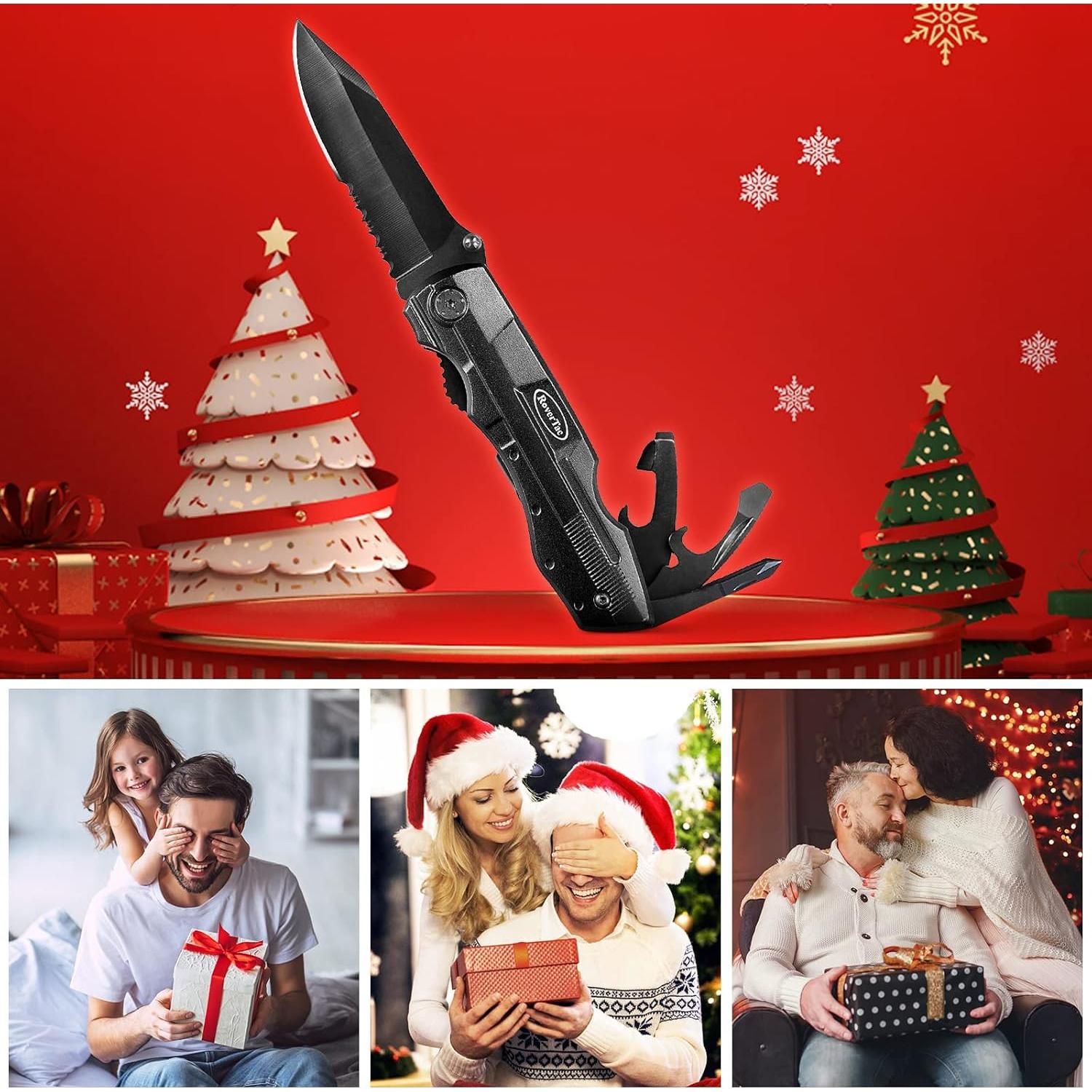 Cuchillo Multiherramienta RoverTac 15 en 1 Plegable Negro