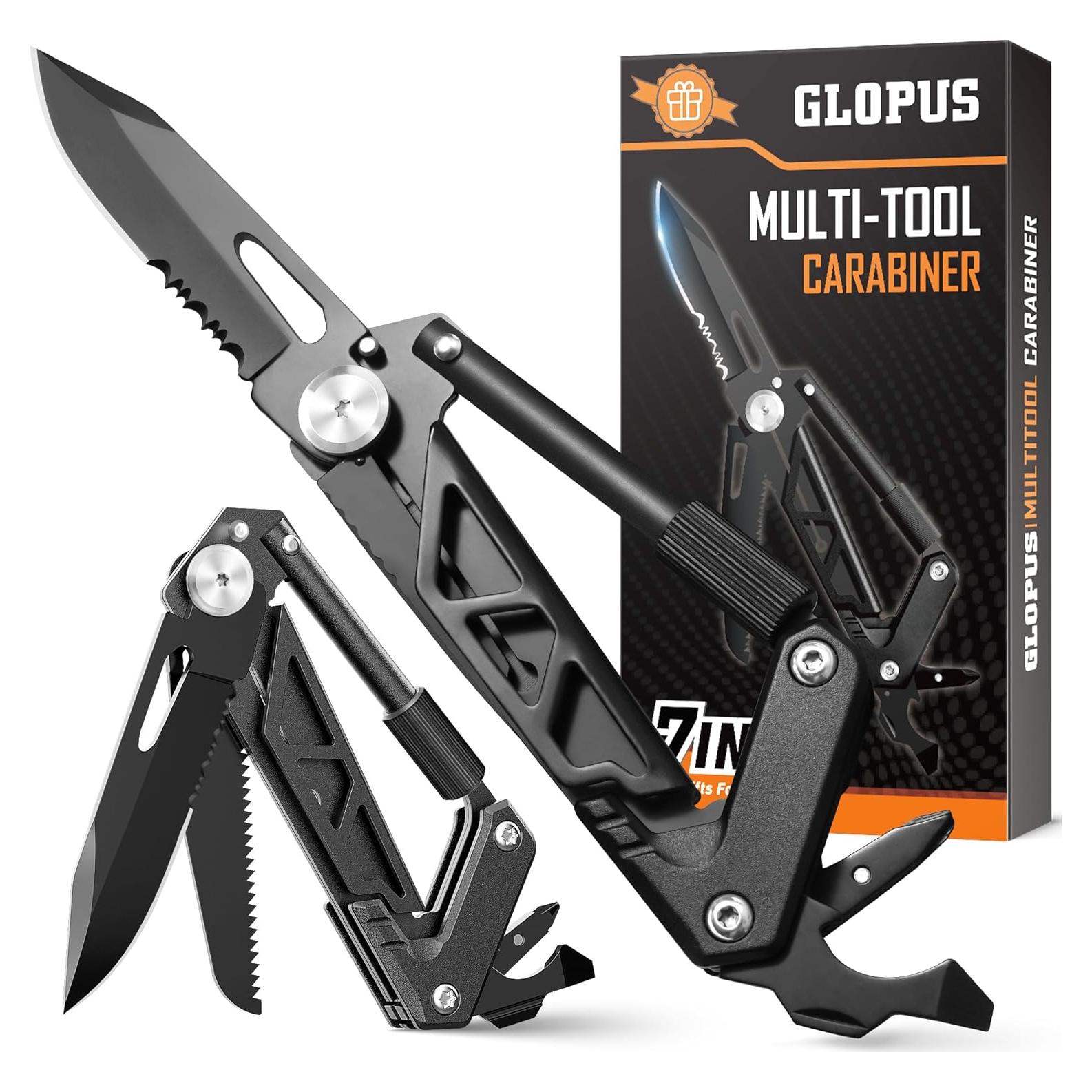Multiherramienta GLOPUS 6 en 1 con mosquetón y cuchillo