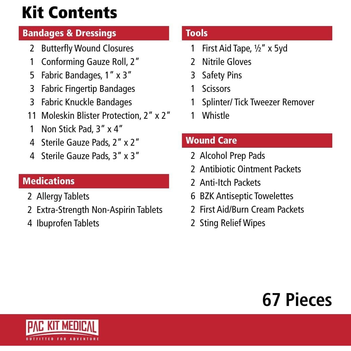 Kit de Primeros Auxilios Impermeable Pac-Kit Explorer 1 - 67 Pzs