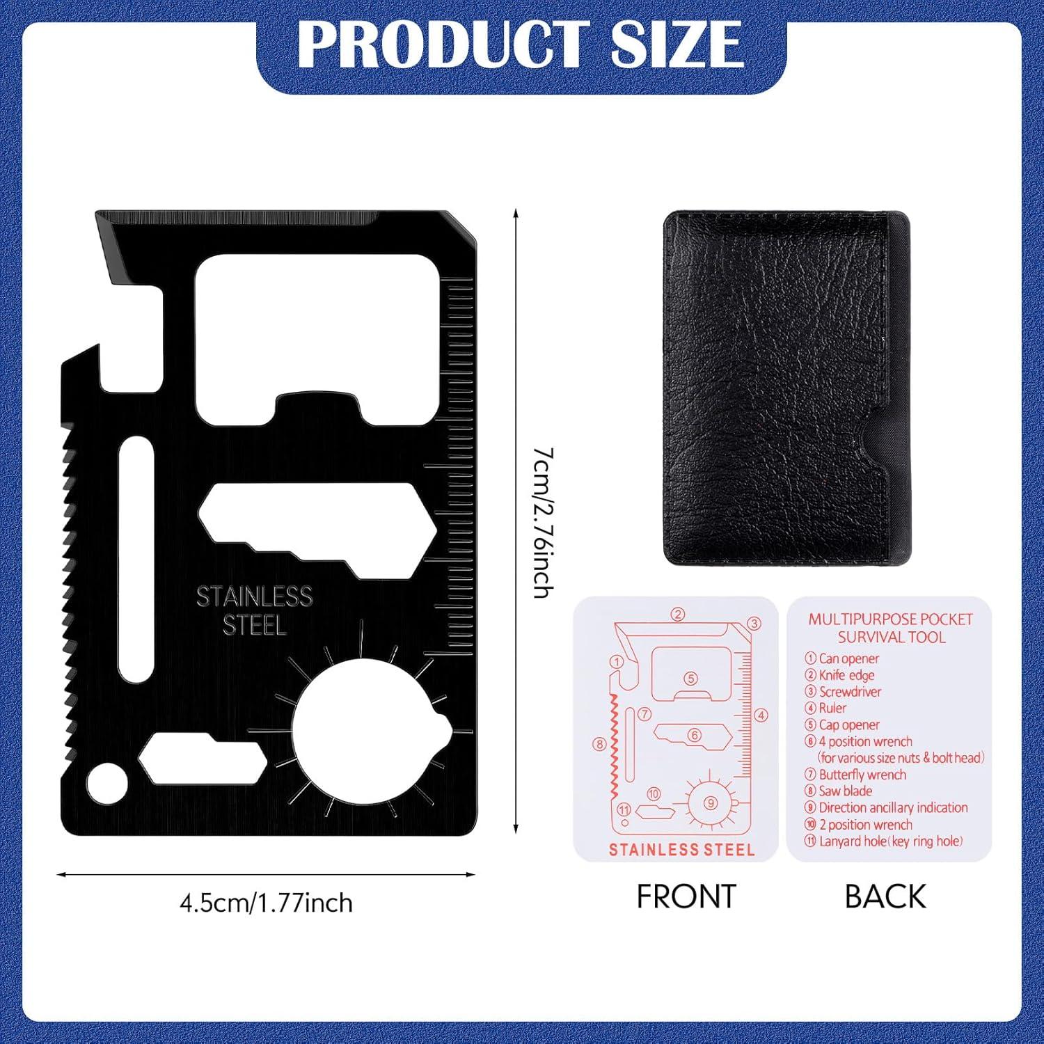 WILLBOND 24 Herramientas de Supervivencia 11 en 1 Negro