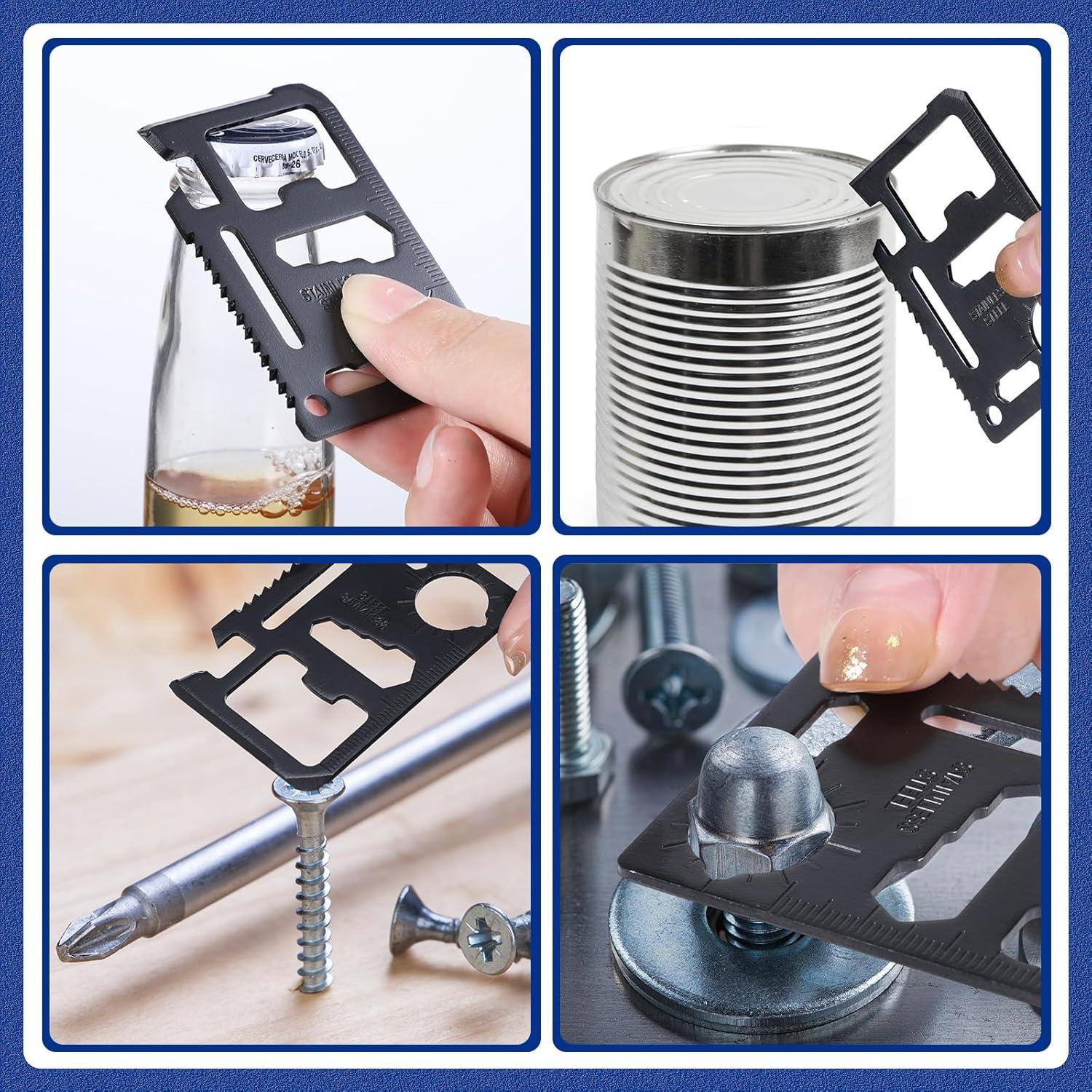 WILLBOND 24 Herramientas de Supervivencia 11 en 1 Negro