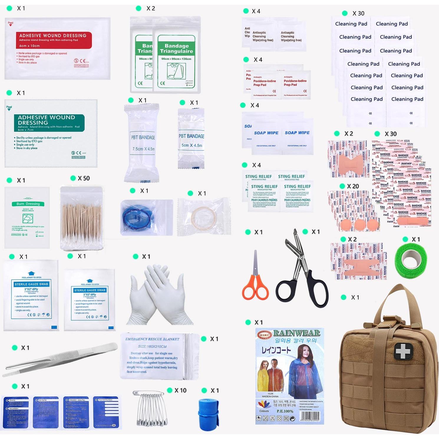 Kit de Primeros Auxilios Carlebben Molle 180 Piezas Beige