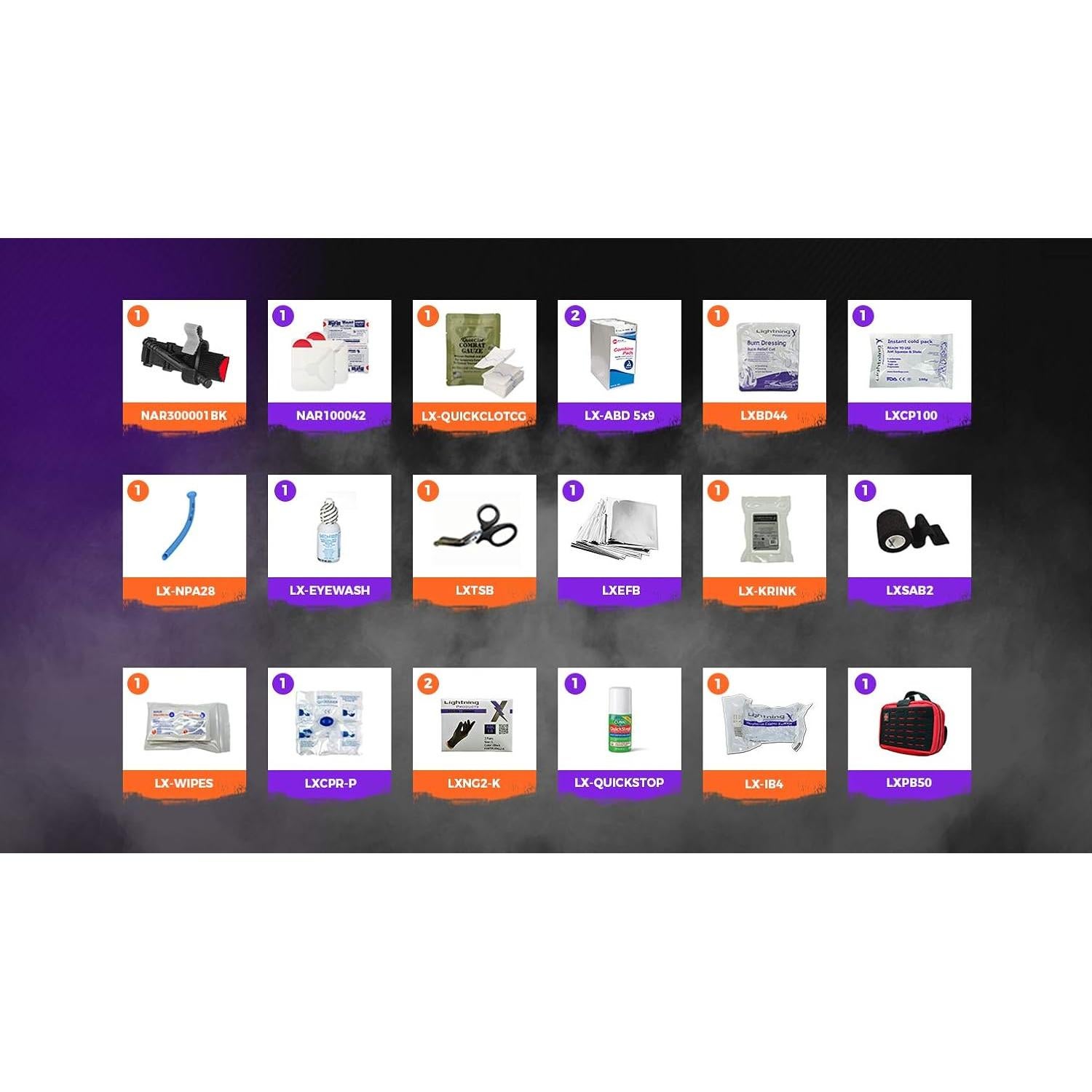 Kit IFAK Táctico Lightning X con Montaje para Reposacabezas