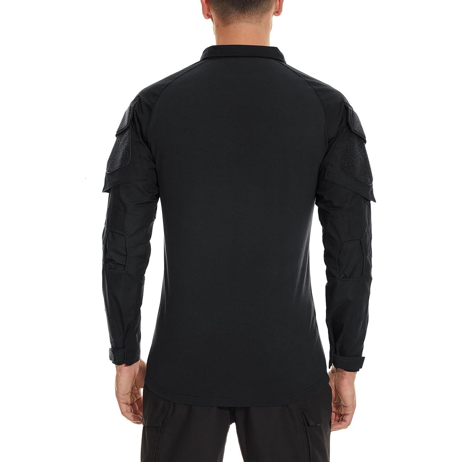 Men's Tactical Shirt Long Sleeve Combat Shirt 1/4 Zip with Pockets Military Army Paintball Airsoft Breathable