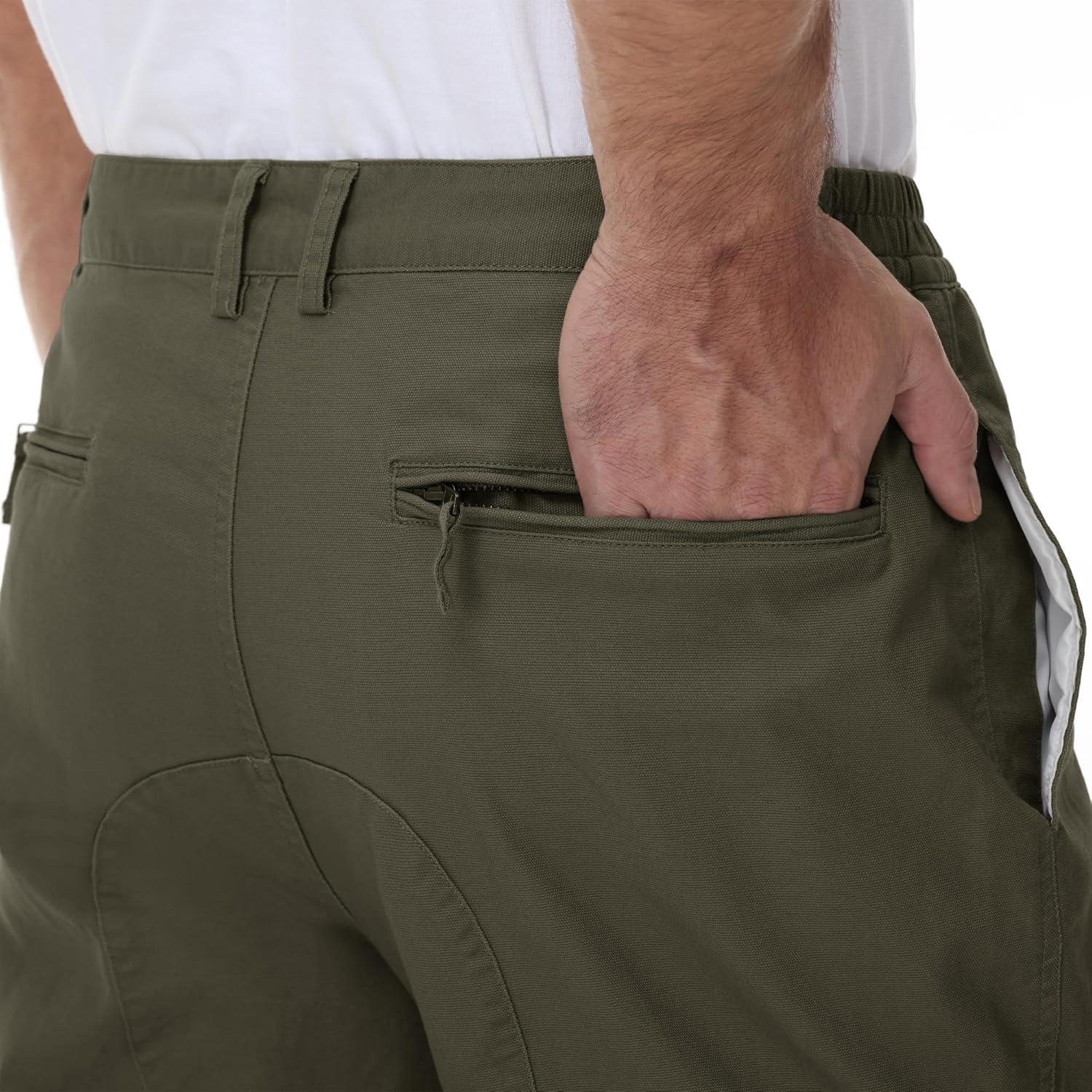 Men's Cargo Pants Tactical Work Pants for Men Ripstop 9 Pockets Construction Trousers (No Belt)