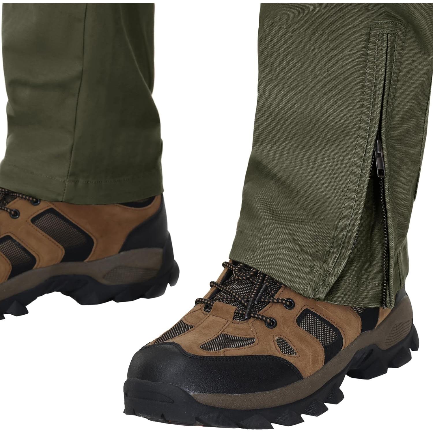 Men's Cargo Pants Tactical Work Pants for Men Ripstop 9 Pockets Construction Trousers (No Belt)