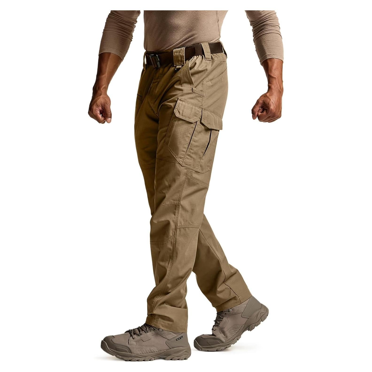 CQR Men's Tactical Pants, Water Resistant Ripstop Cargo Pants, Lightweight EDC Work Hiking Pants, Outdoor Apparel