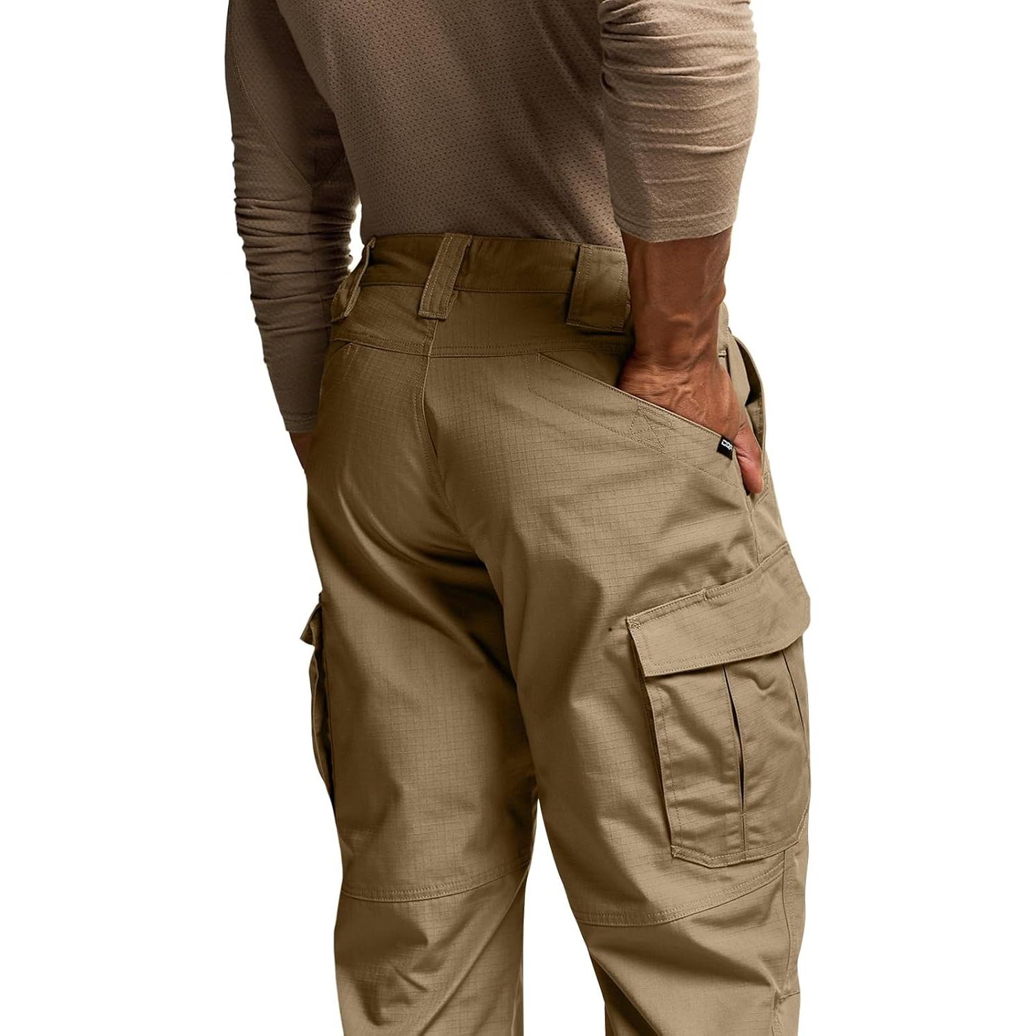 CQR Men's Tactical Pants, Water Resistant Ripstop Cargo Pants, Lightweight EDC Work Hiking Pants, Outdoor Apparel