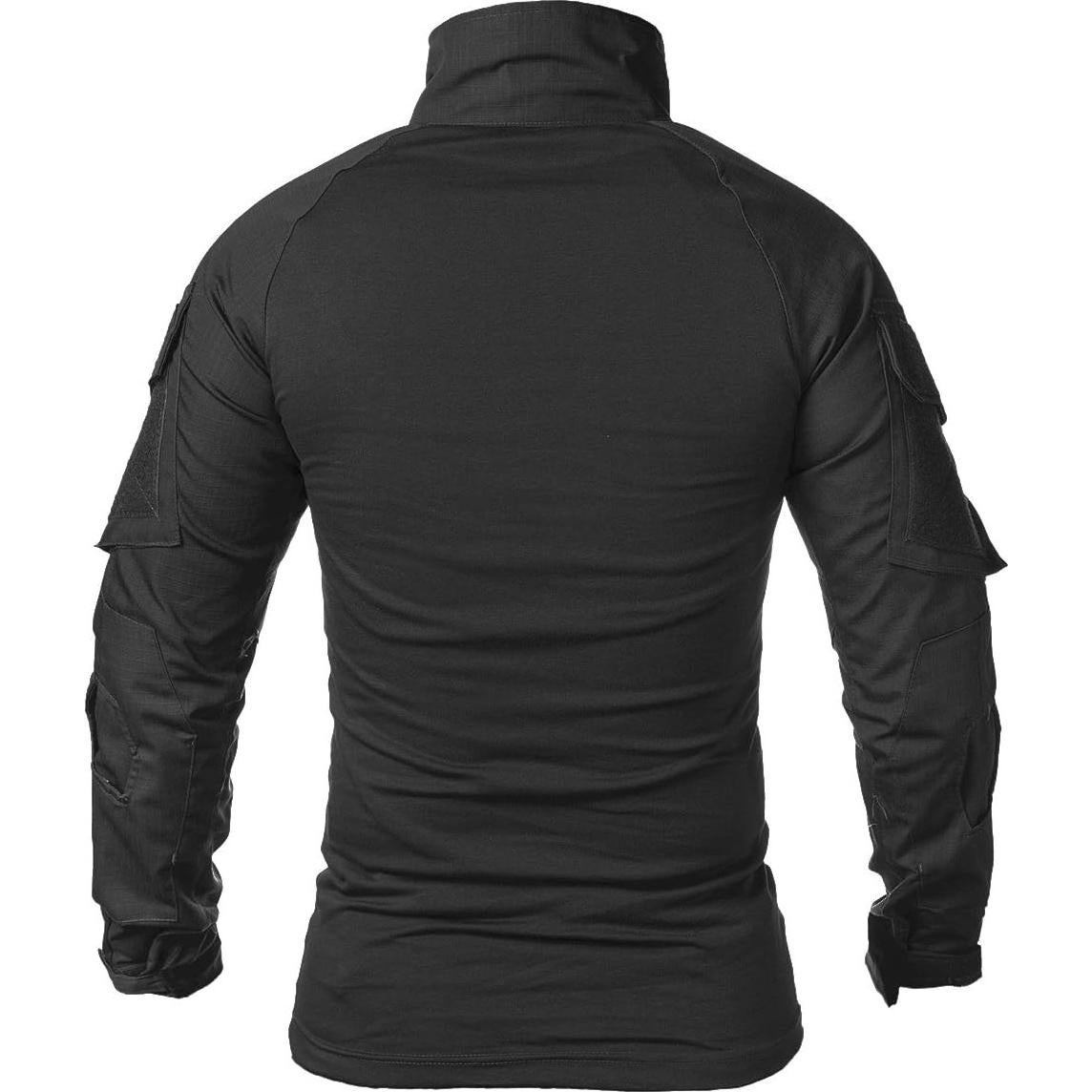 Men's Military Tactical Army Combat Long Sleeve Shirt Slim Fit Camo T-Shirt with 1/4 Zipper