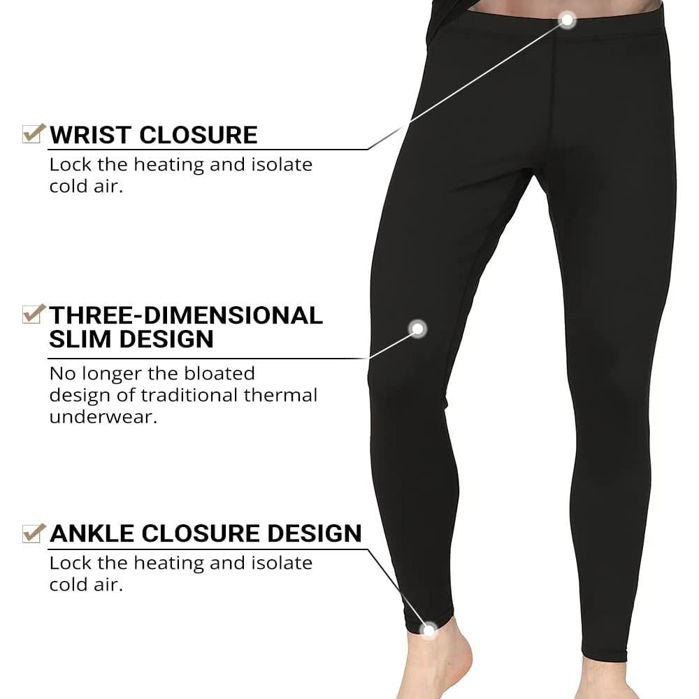 HEROBIKER Long Johns Thermal Underwear for Men Skiing Winter Warm Hunting Gear Fleece Lined Base Layer Set Top Bottom