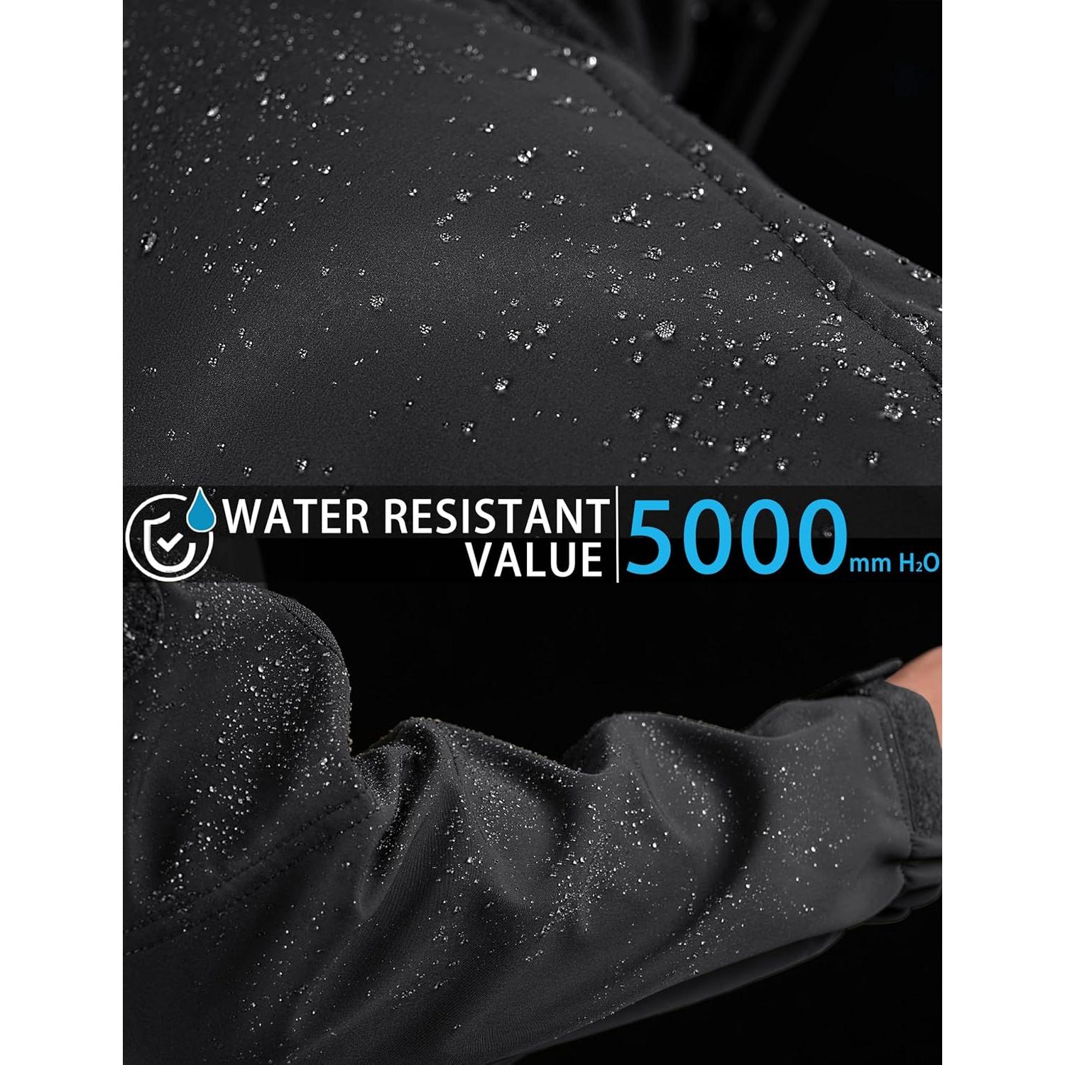 Men's Jacket Tactical Performance Waterproof Softshell Jackets Fleece Lined Ski Snow Winter Windbreaker