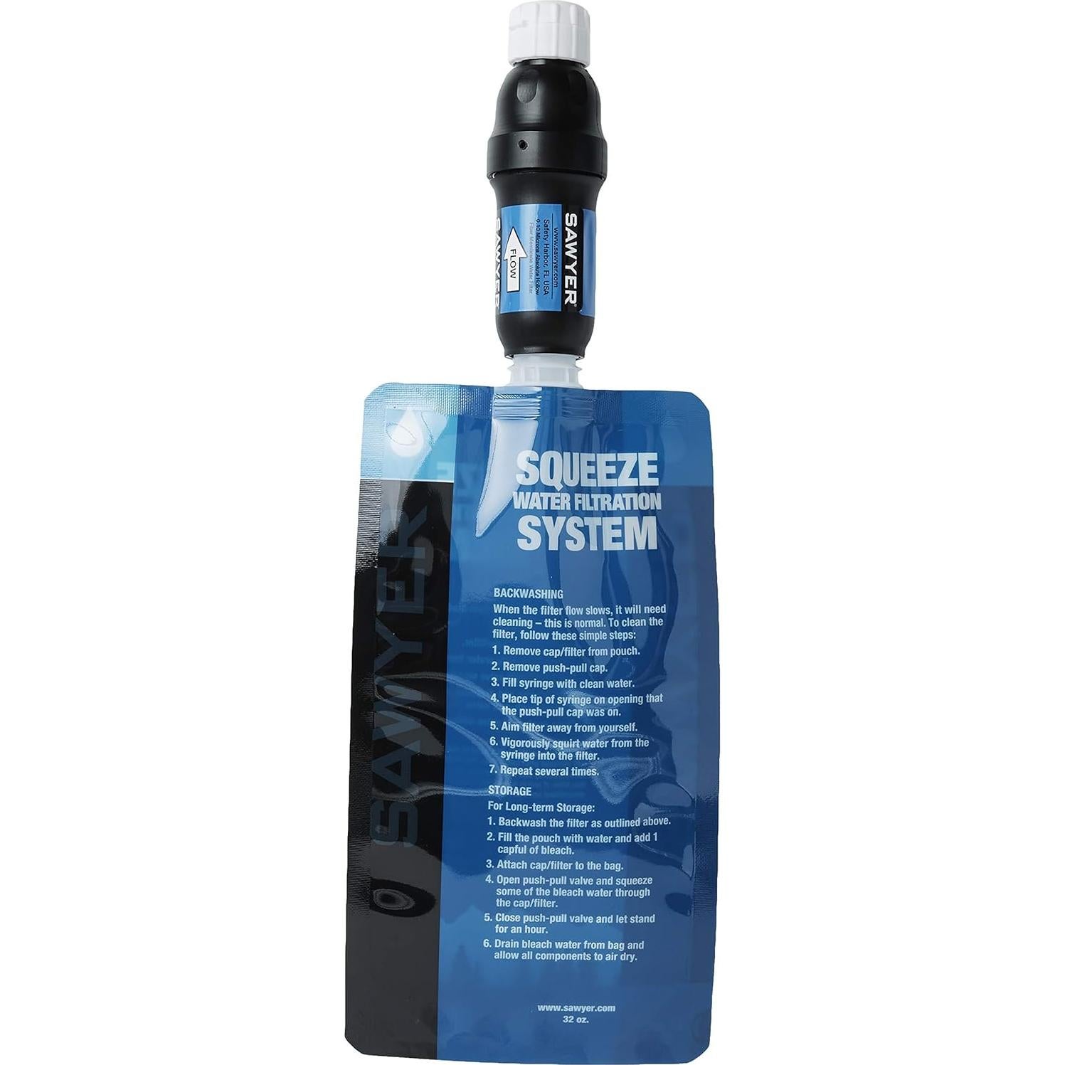 Filtro de Agua Sawyer Squeeze 2 Bolsas 32 oz Ligero