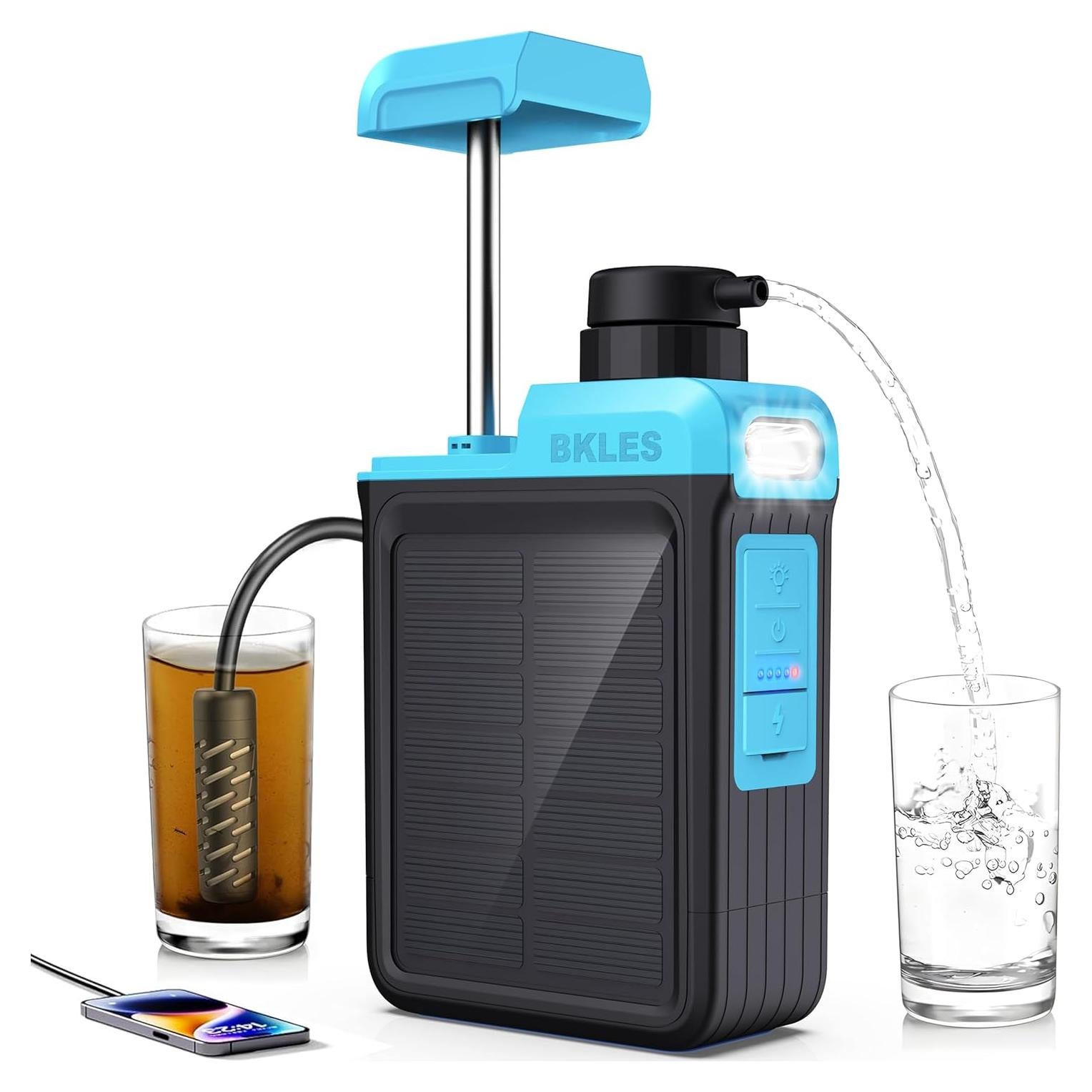 Purificador de Agua Solar BK-3000 3 en 1 para Camping