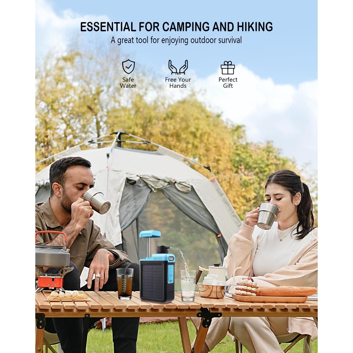 Purificador de Agua Solar BK-3000 3 en 1 para Camping