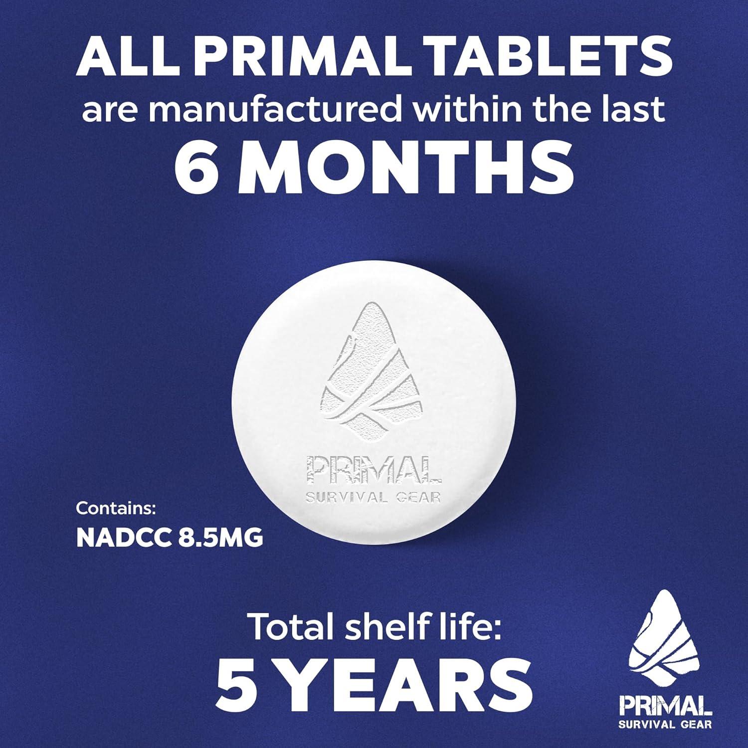 Tabletas Purificadoras de Agua Primal 100 Tabletas 1L