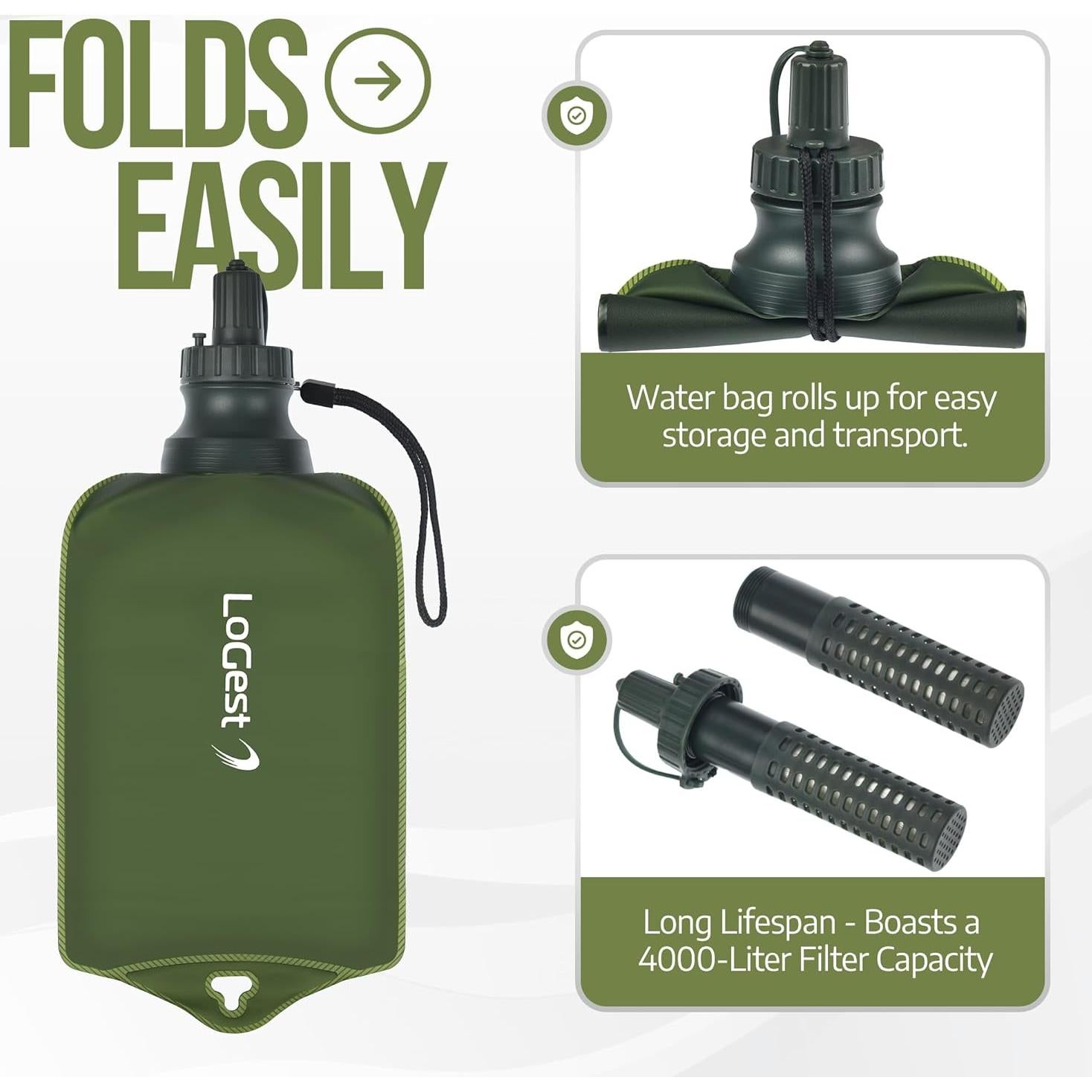 Bolsa de Filtro de Agua Plegable LoGest - 4000L Filtración