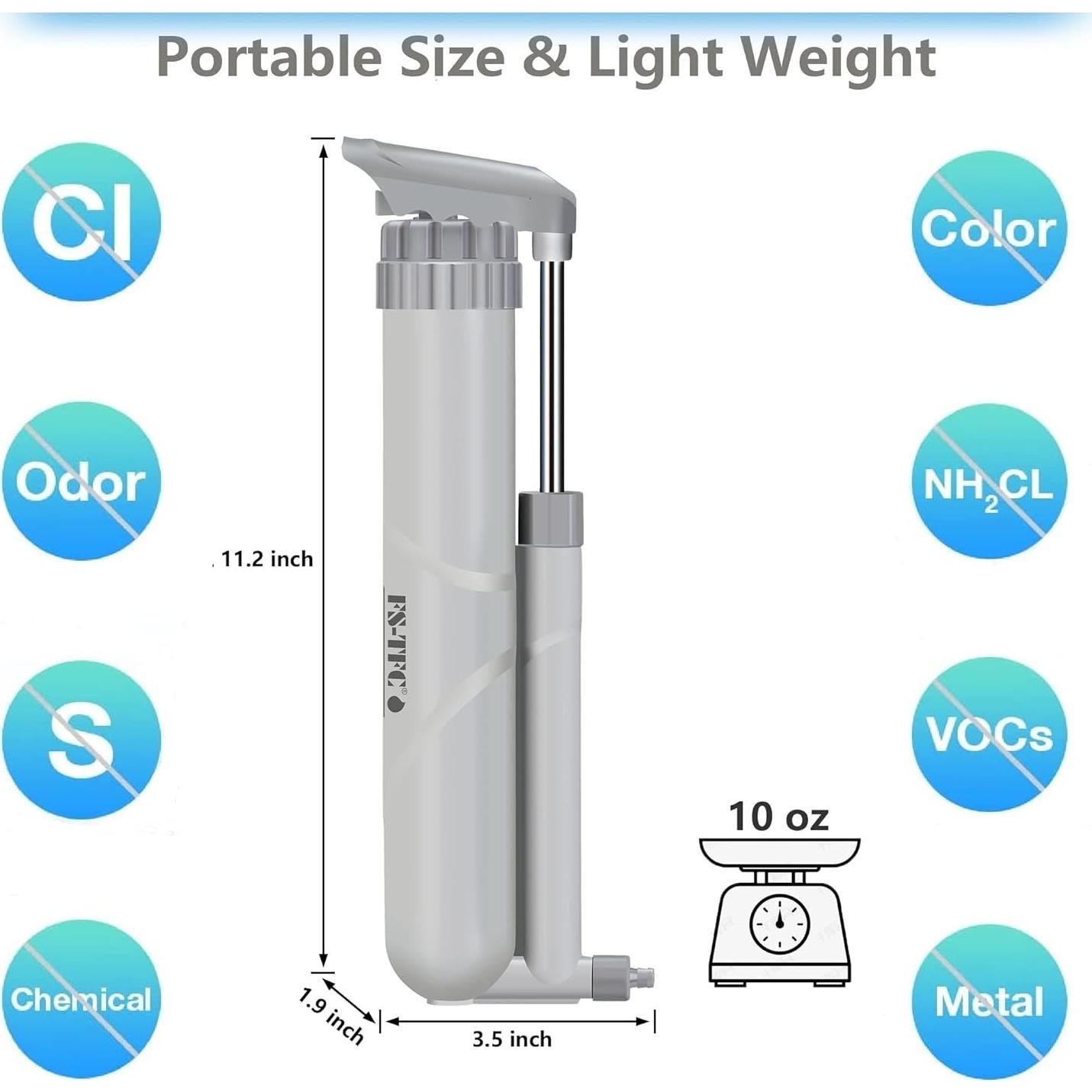 Purificador de Agua Portátil FS-TFC 1.5L/min 4 Etapas para Camping