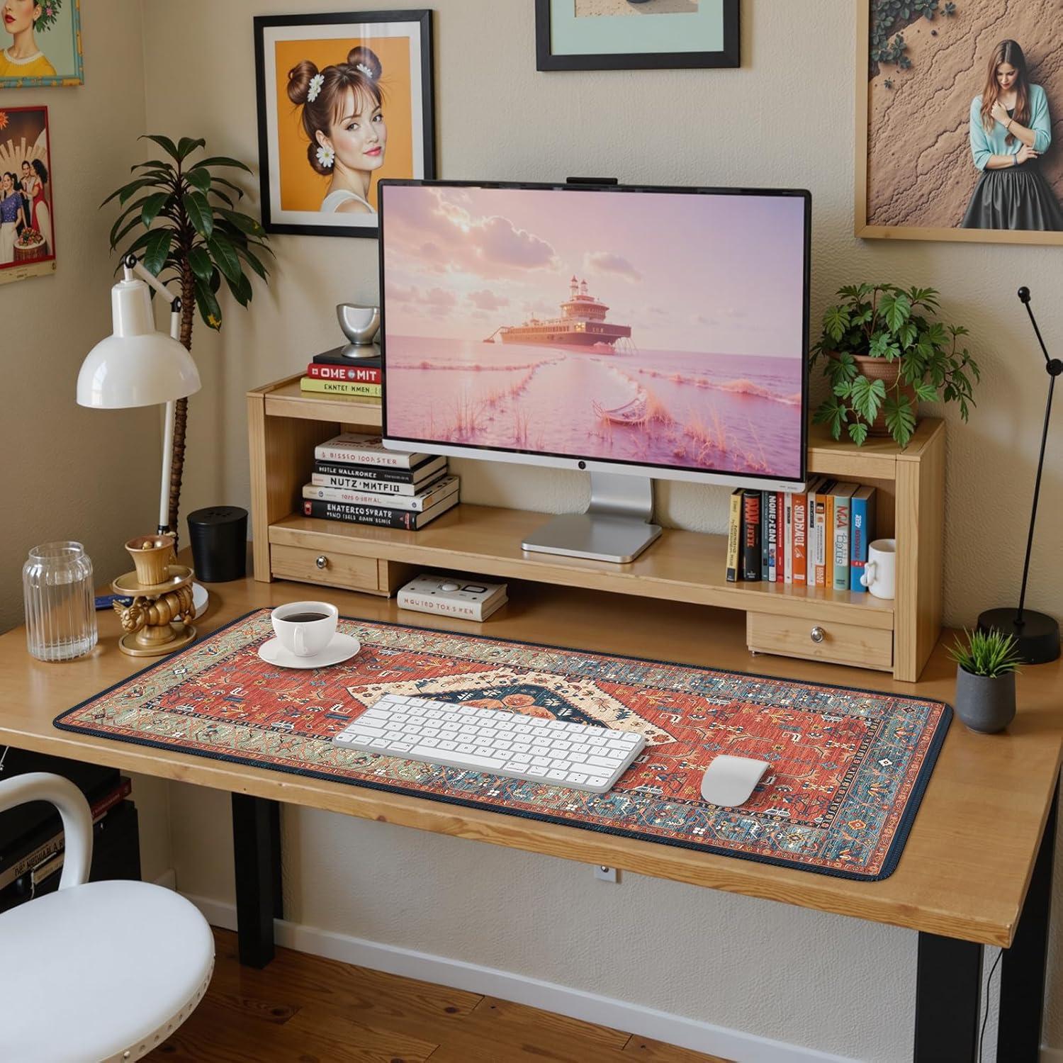 Alfombrilla de Escritorio iCasso XXL Antideslizante Marrón