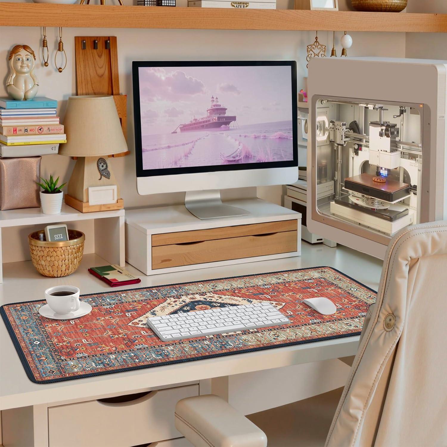 Alfombrilla de Escritorio iCasso XXL Antideslizante Marrón