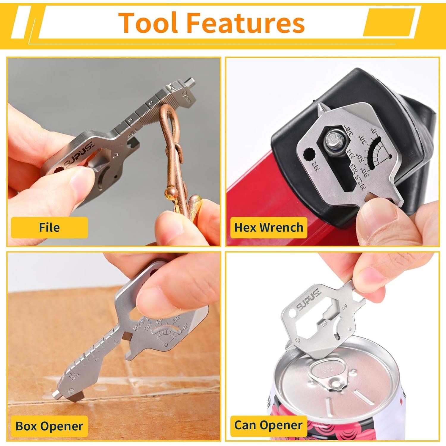 Multiherramienta Llave 20 en 1 Supuse - Acero Inoxidable Plata