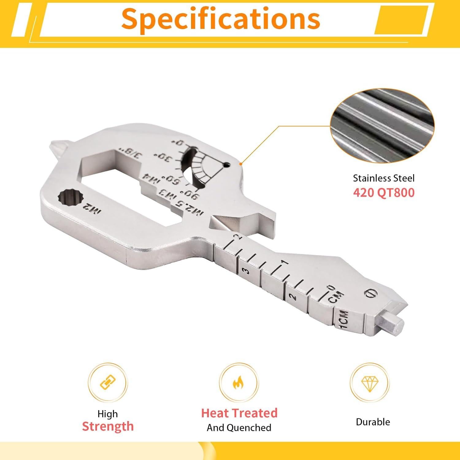 Multiherramienta Llave 20 en 1 Supuse - Acero Inoxidable Plata