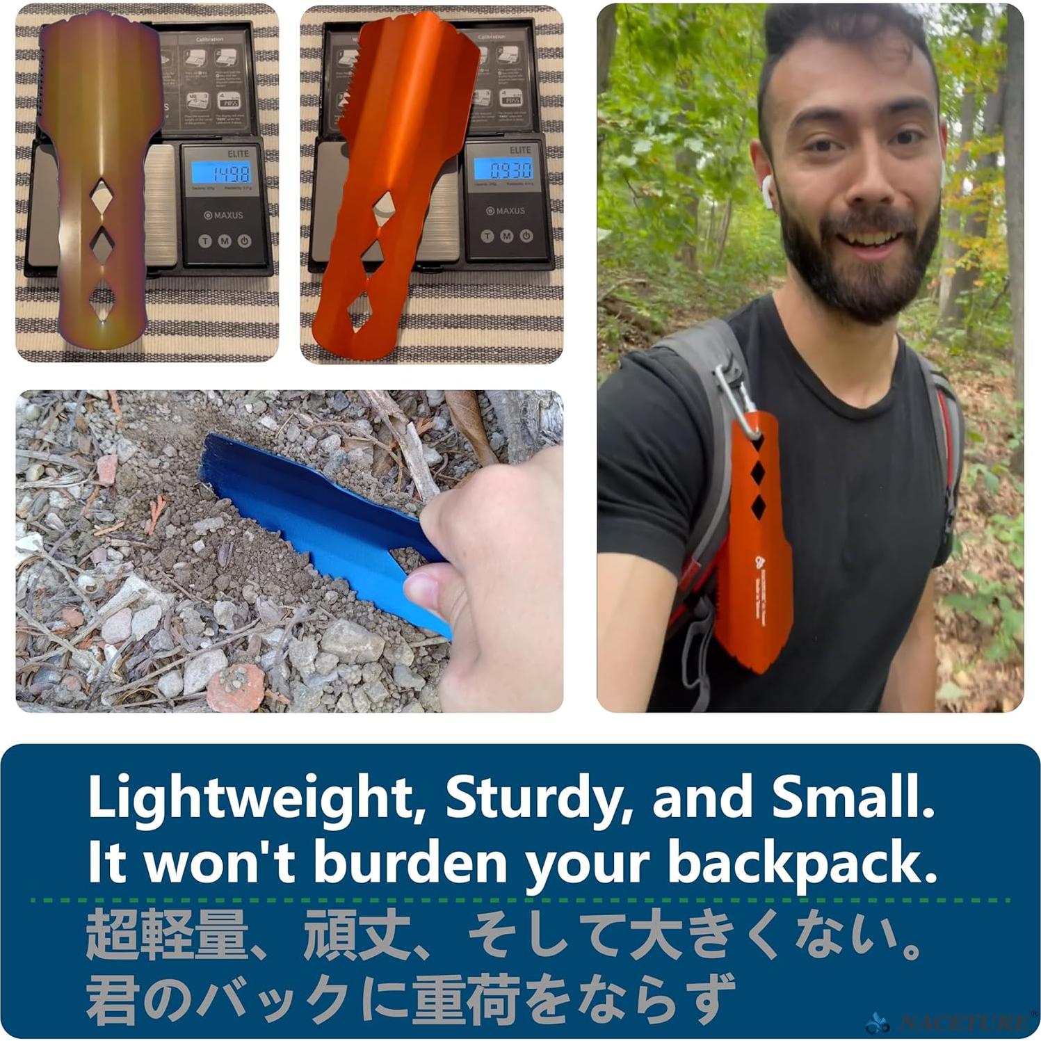 Pala de Camping NACETURE Ultraligera de Aluminio 27g