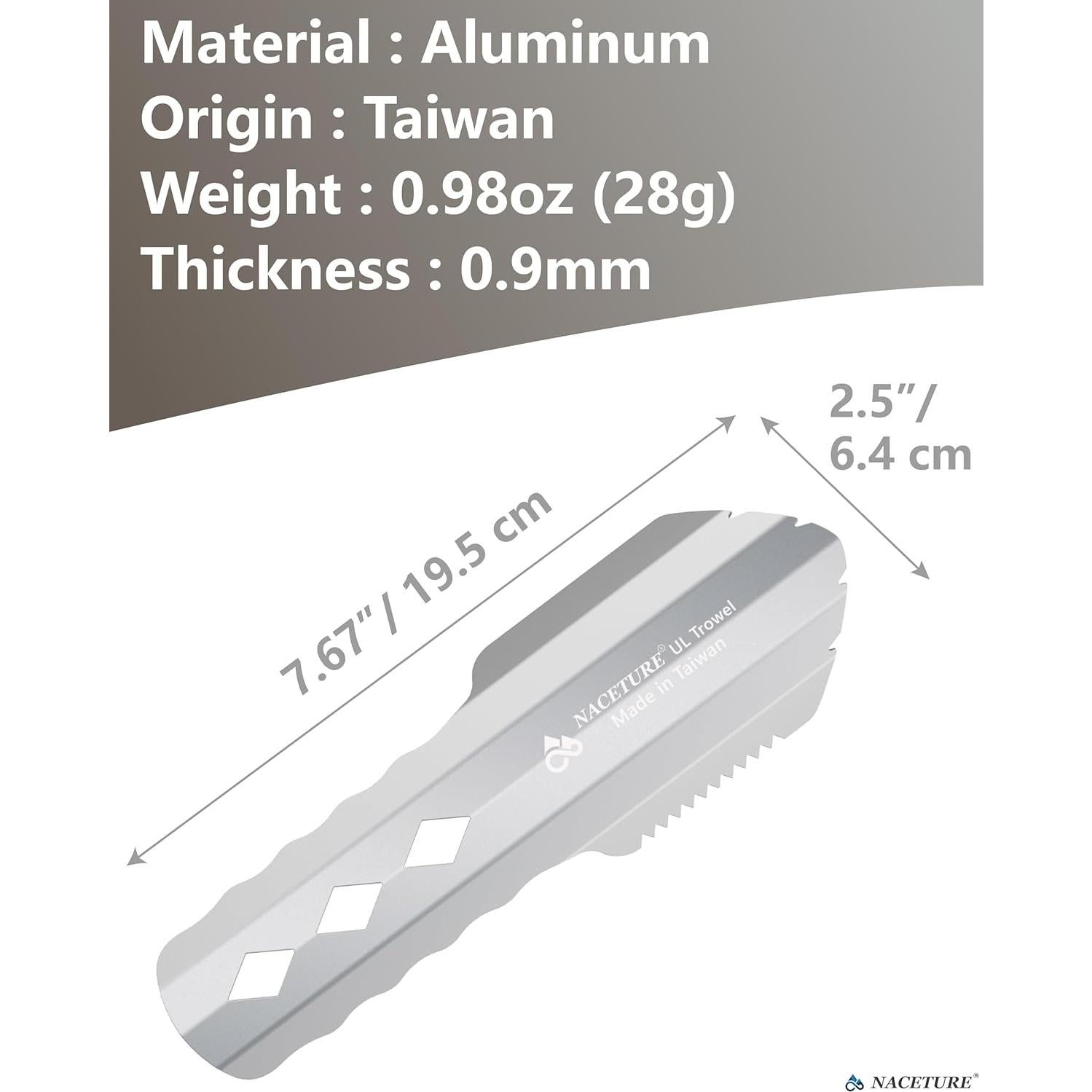 Pala de Camping NACETURE Ultraligera de Aluminio 27g